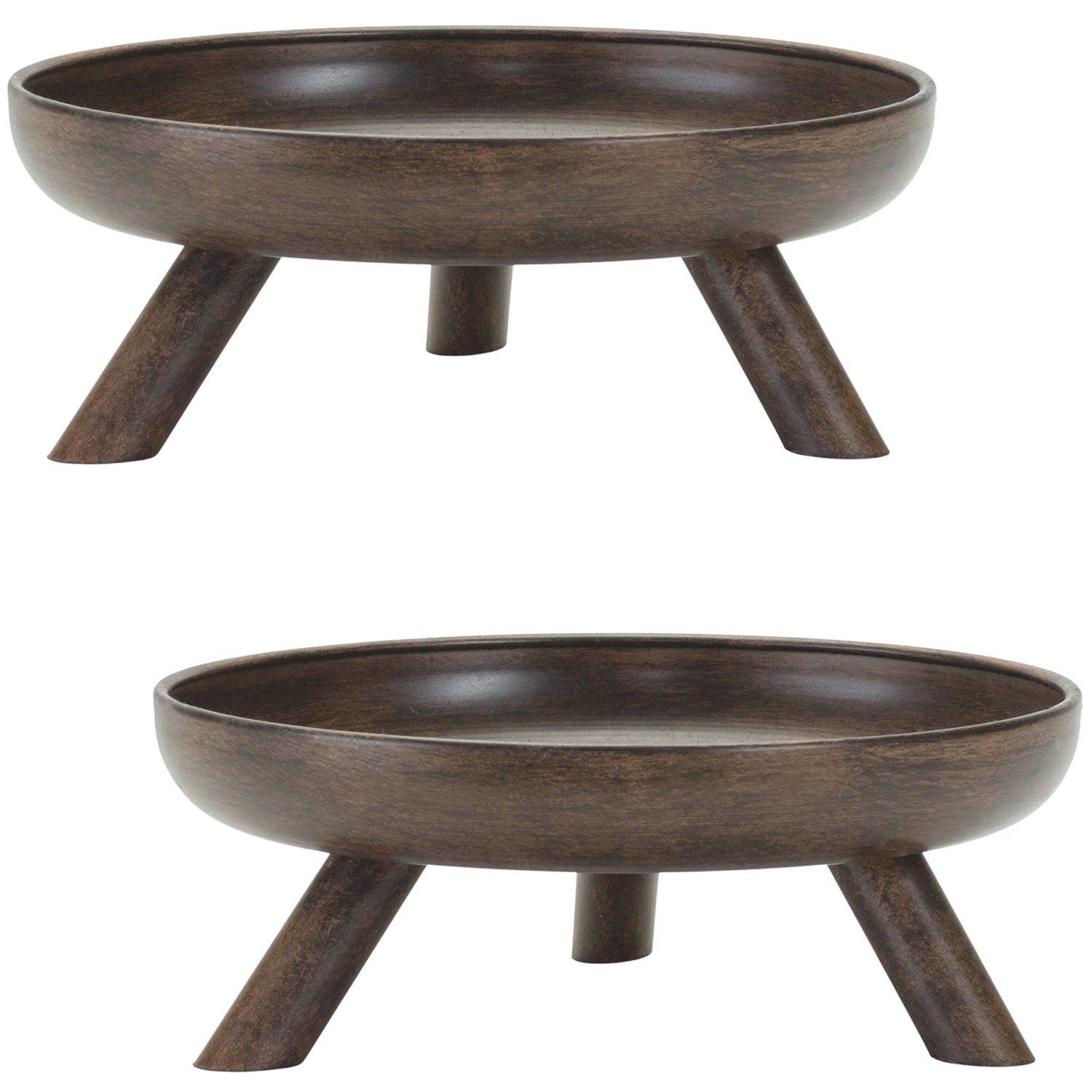 Metal Bowl Pedestal with Legs Set of 2