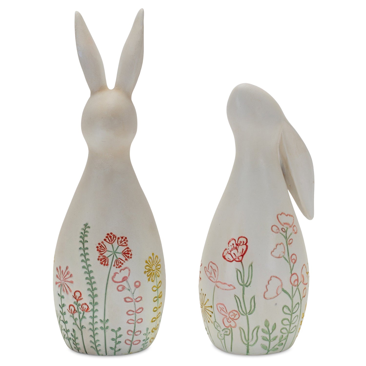 Modern Bunny Rabbit Figurine Set of 2
