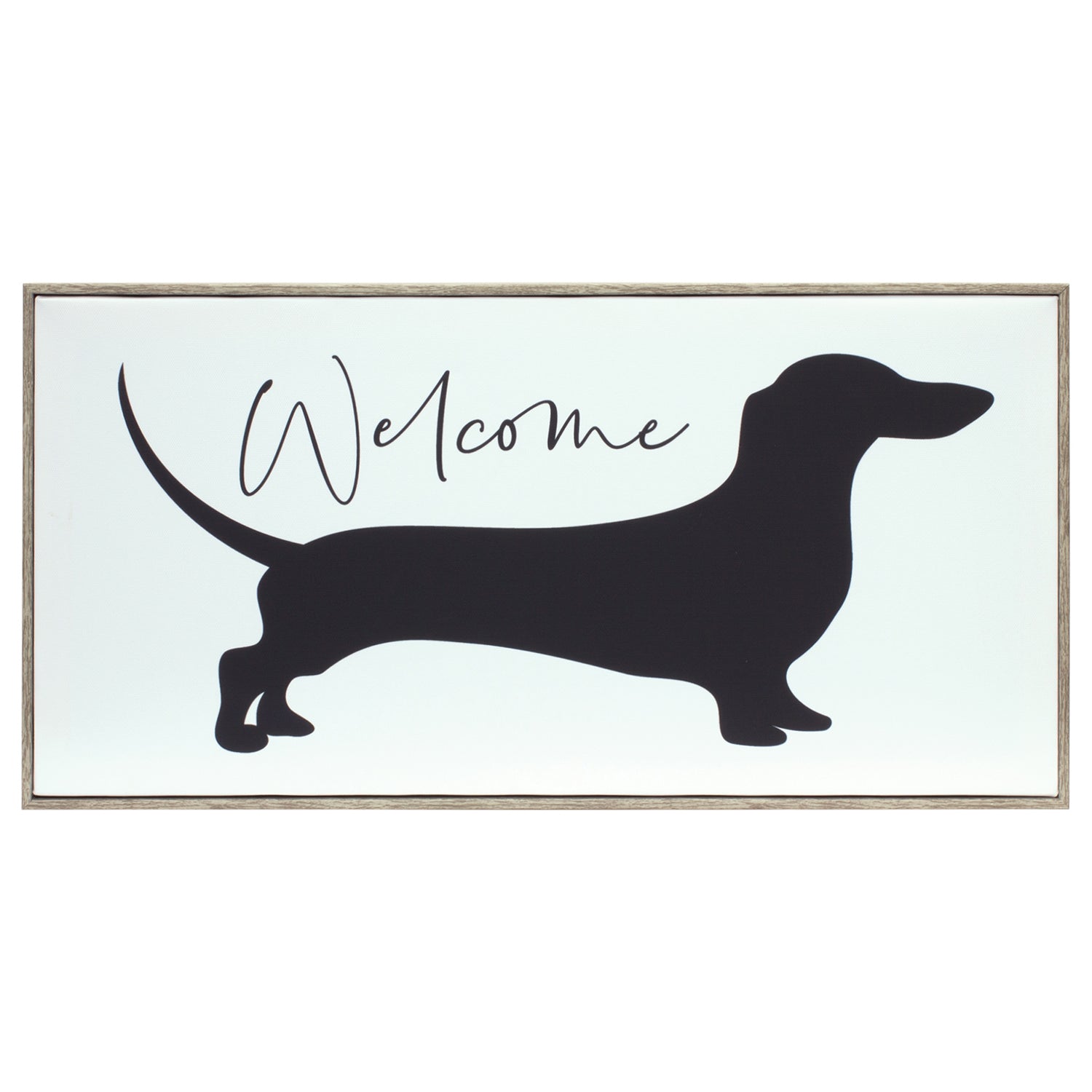 Wood Framed Dachshund Welcome Sign