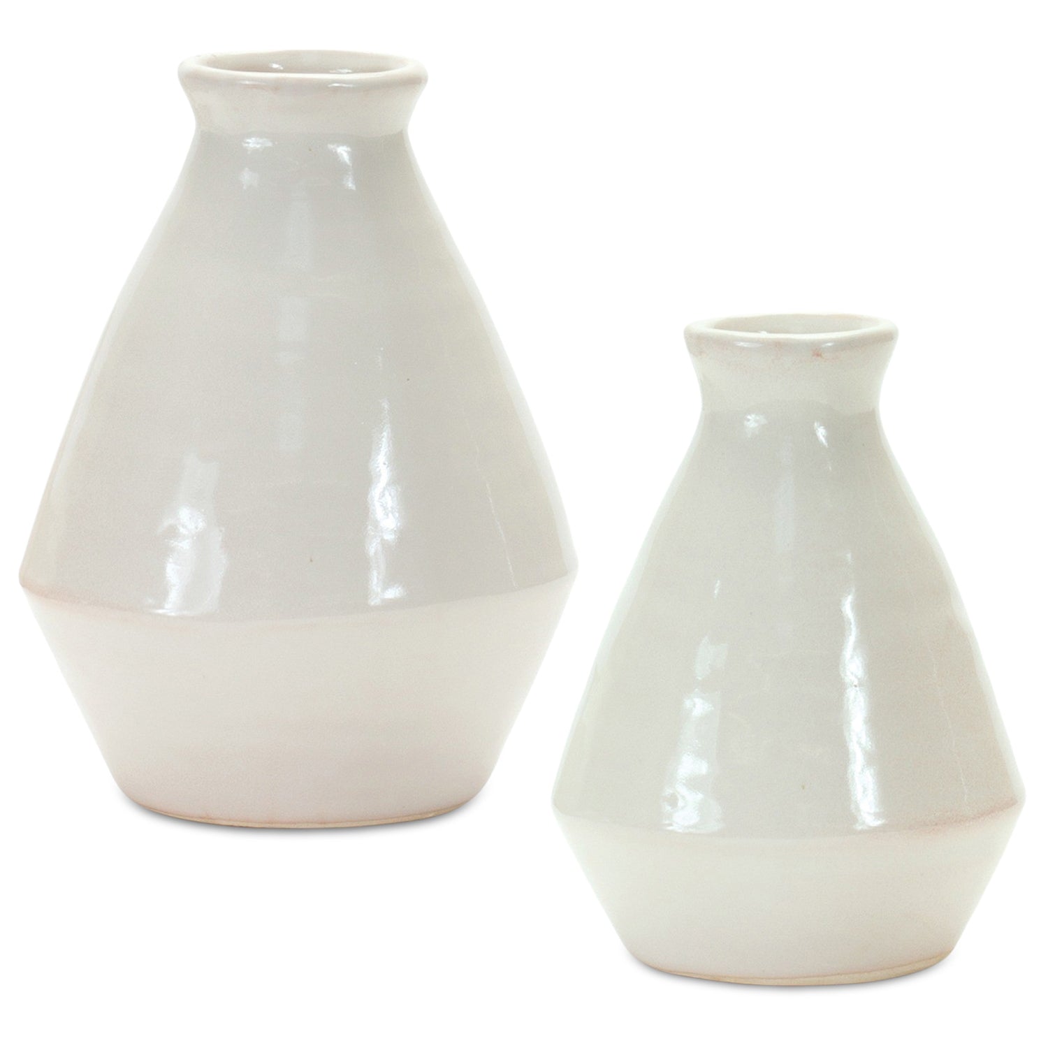 Modern Terra Cotta Tapered Vase Set of 2