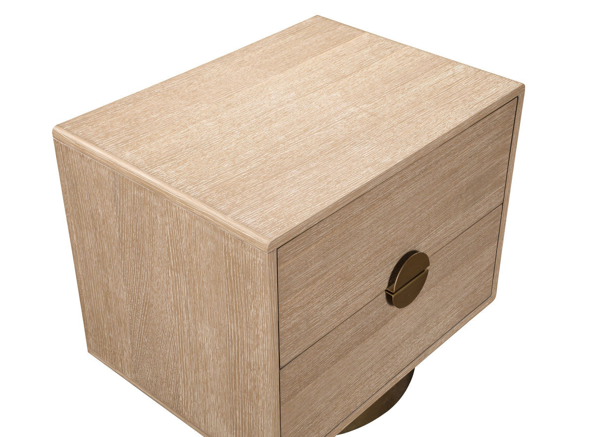 Wade 26in Natural Oak Veneer Nightstand Side Table Set of 2
