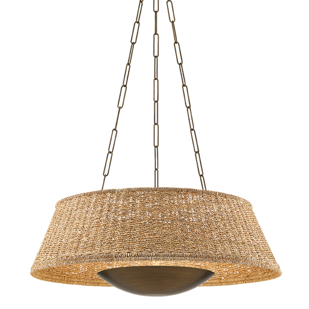 Hudson Valley Lighting Echo Lake Large Pendant in Historic Bronze, primary product view