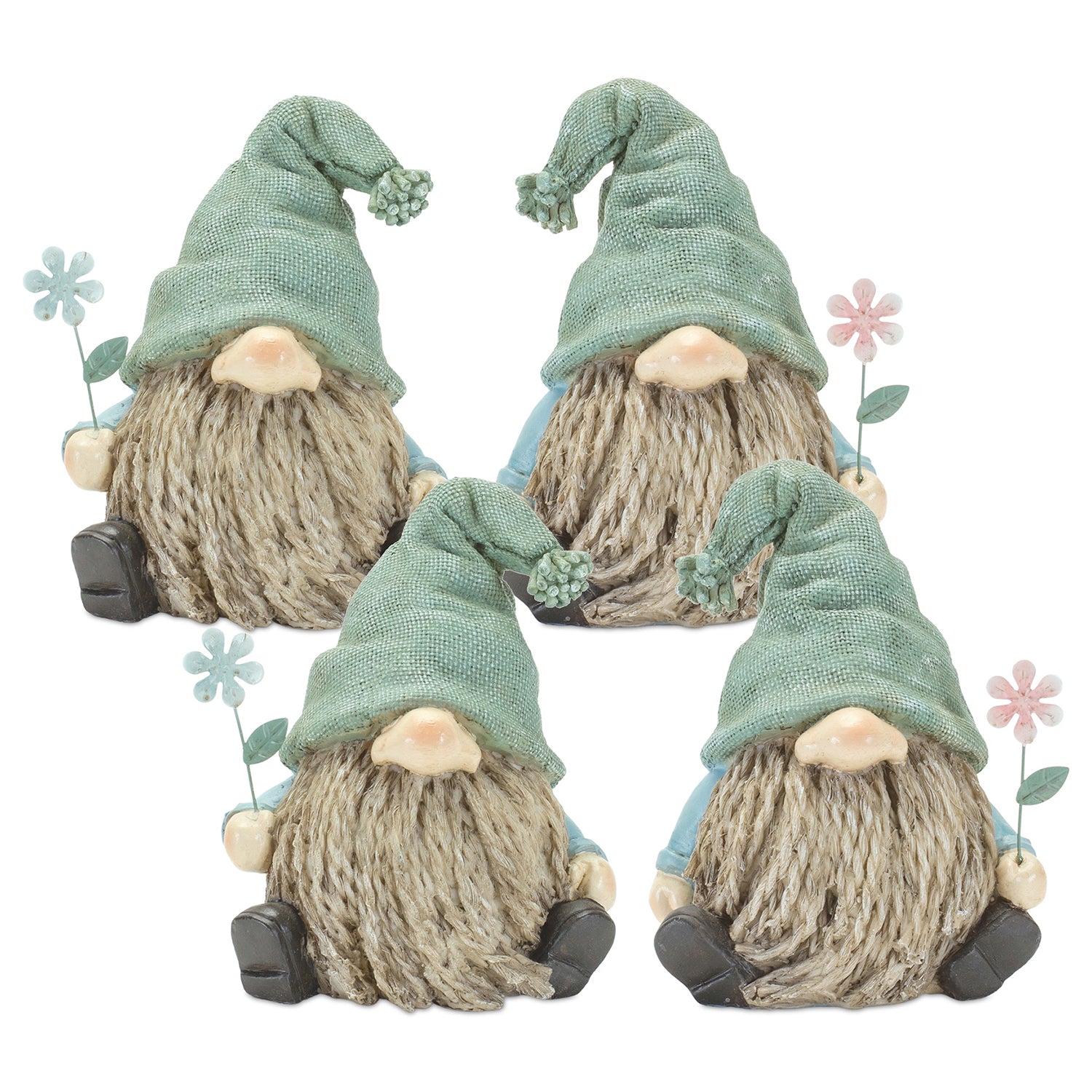 Stone Garden Gnome Sculpture Set of 4