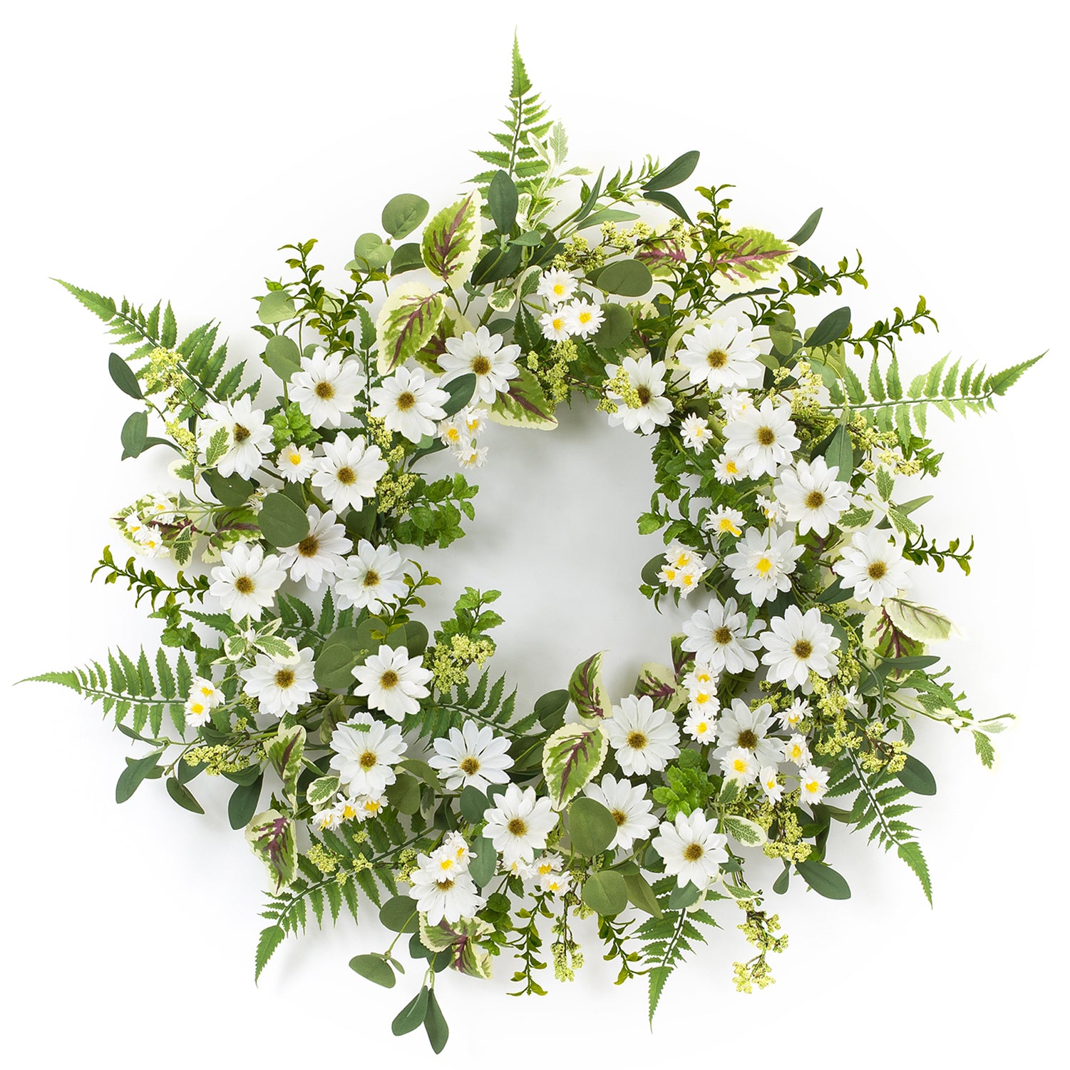 Mixed Fern and Daily Floral Wreath
