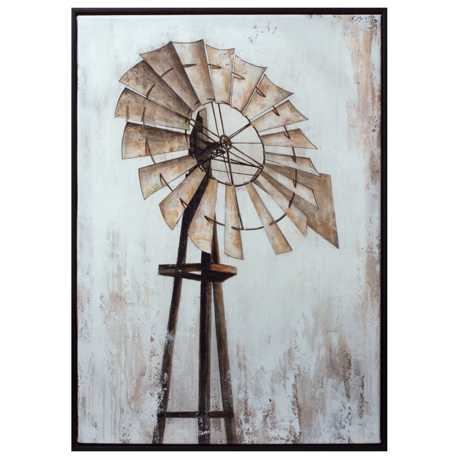 Framed Windmill Canvas Print