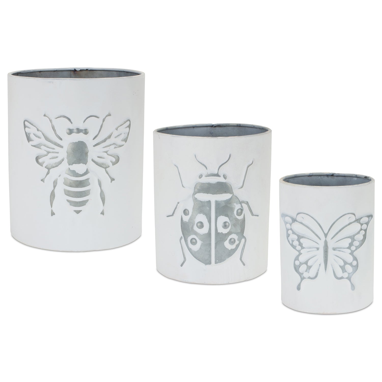 Brushed Metal Insect Pot Set of 3
