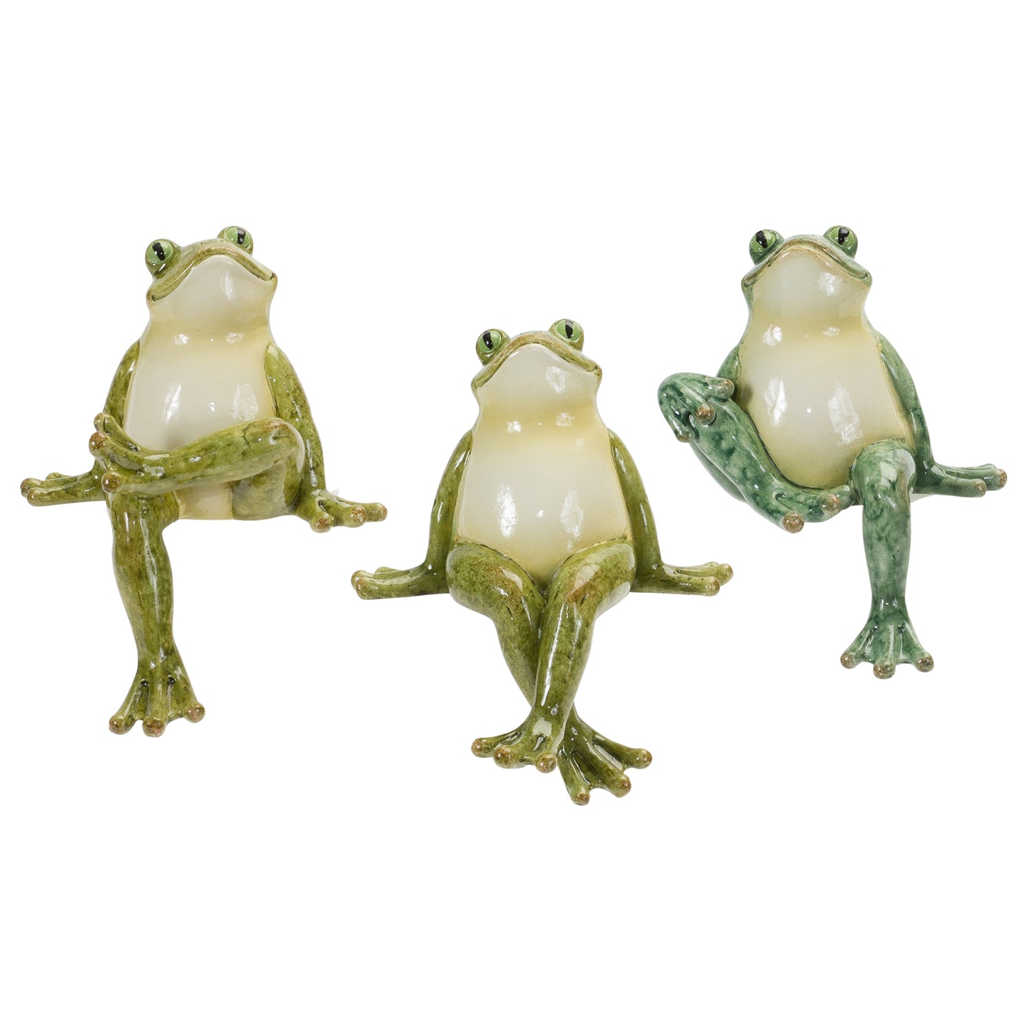 Stone Garden Frog Shelf Sitter Set of 3
