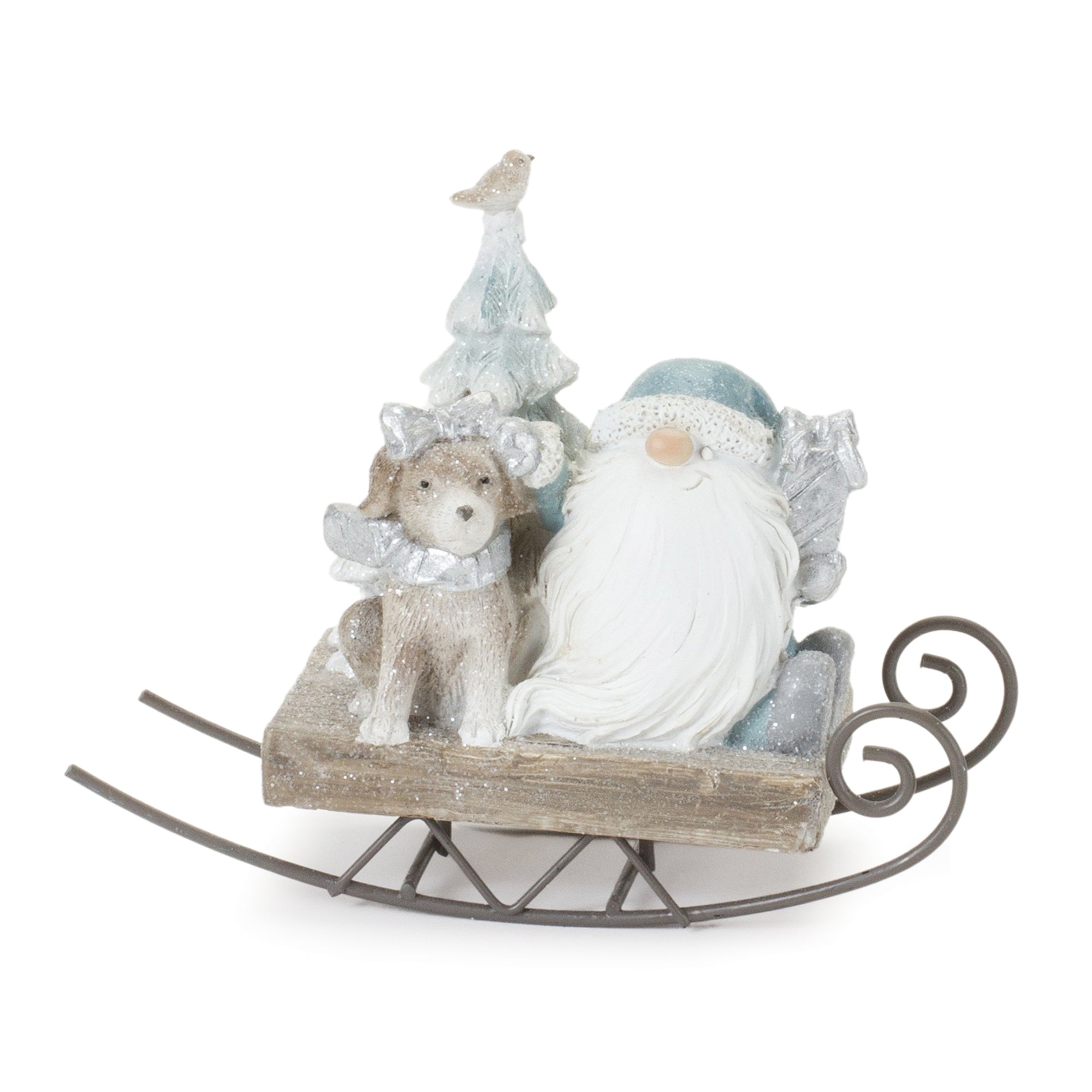 Gnome on Sled Figurine Set of 2