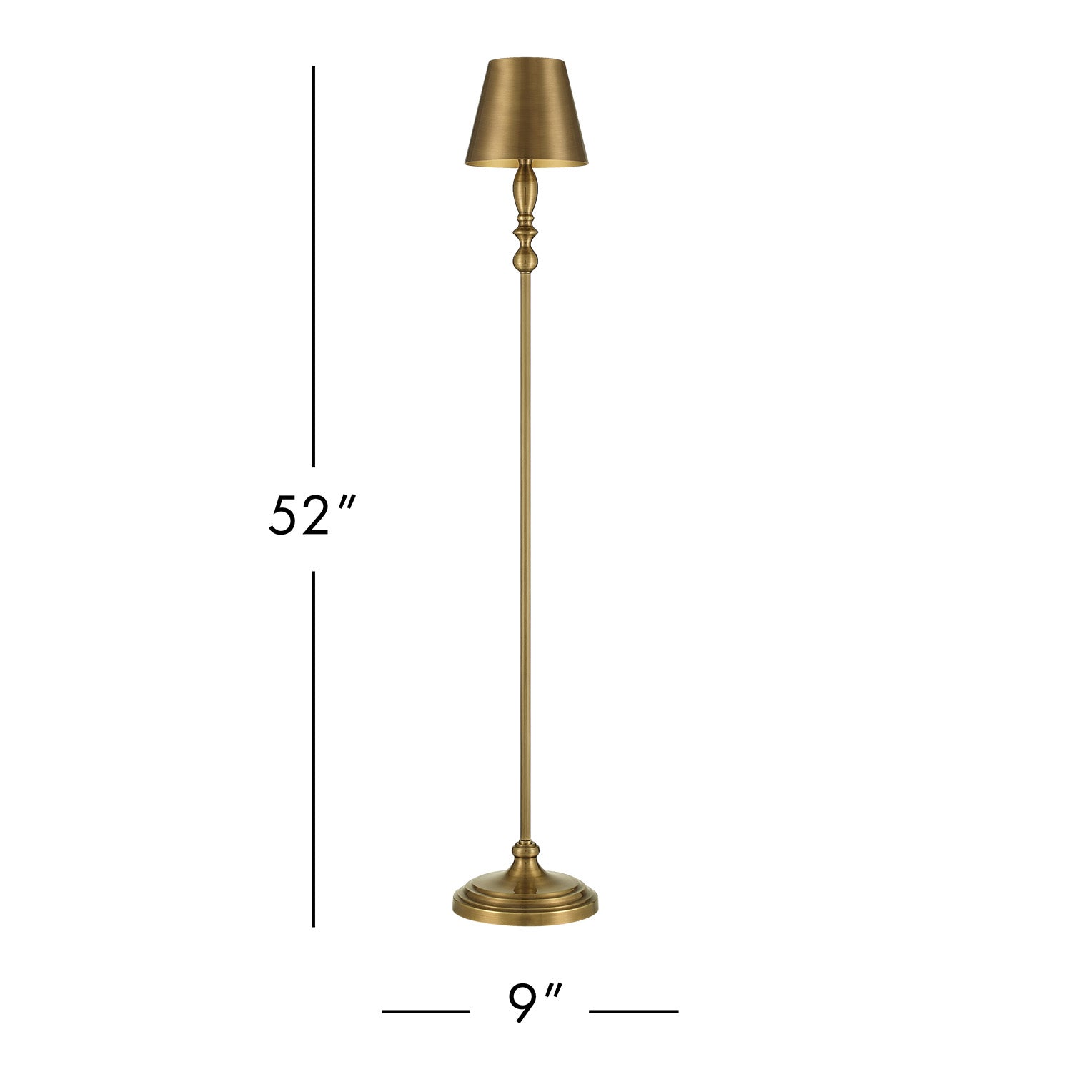Currey & Co Viaggio Antique Brass Cordless Floor Lamp