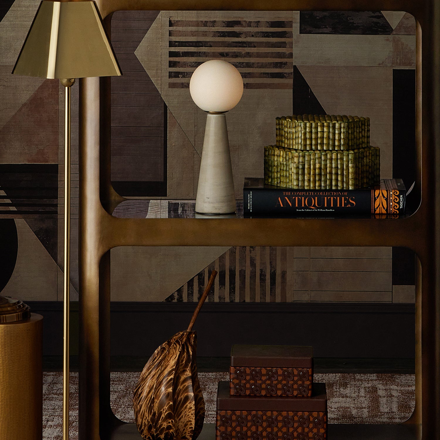 Currey & Co Gadabout Brass Cordless Floor Lamp