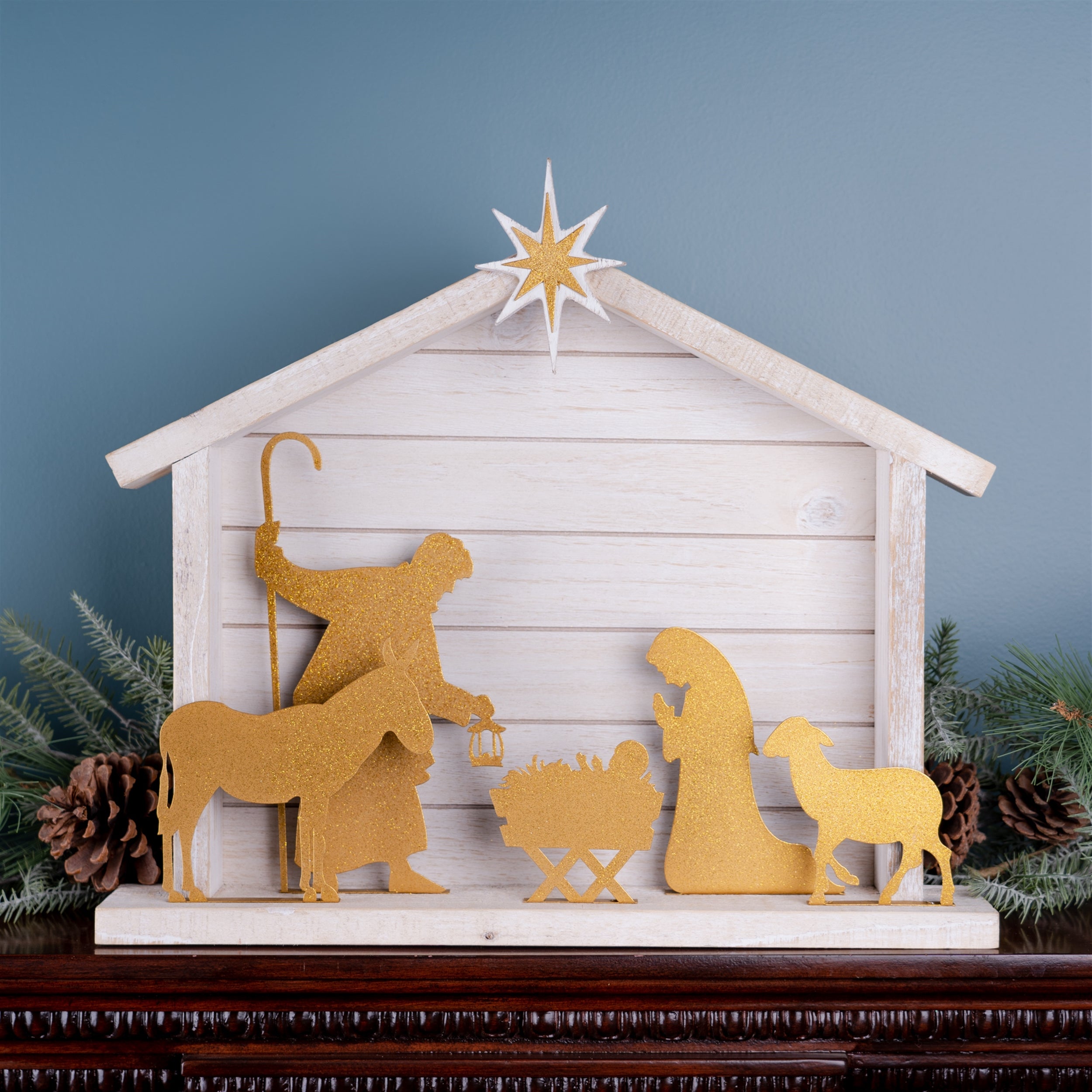 Cut Out Metal Nativity Scene