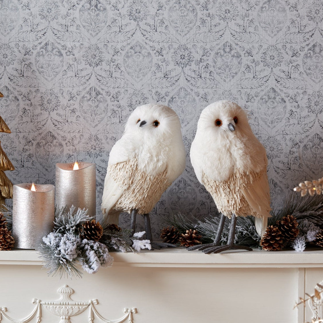 Winter Owl Decor Set of 2