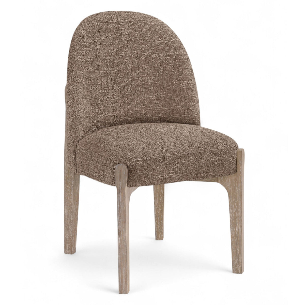 Torino Brown Fabric Upholstered Dining Chair, Set of 2 in natural finish, primary product view