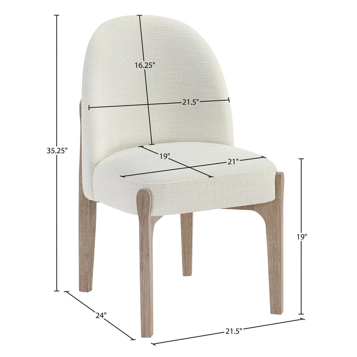 Torino Cream Fabric Upholstered Dining Chair Set of 2