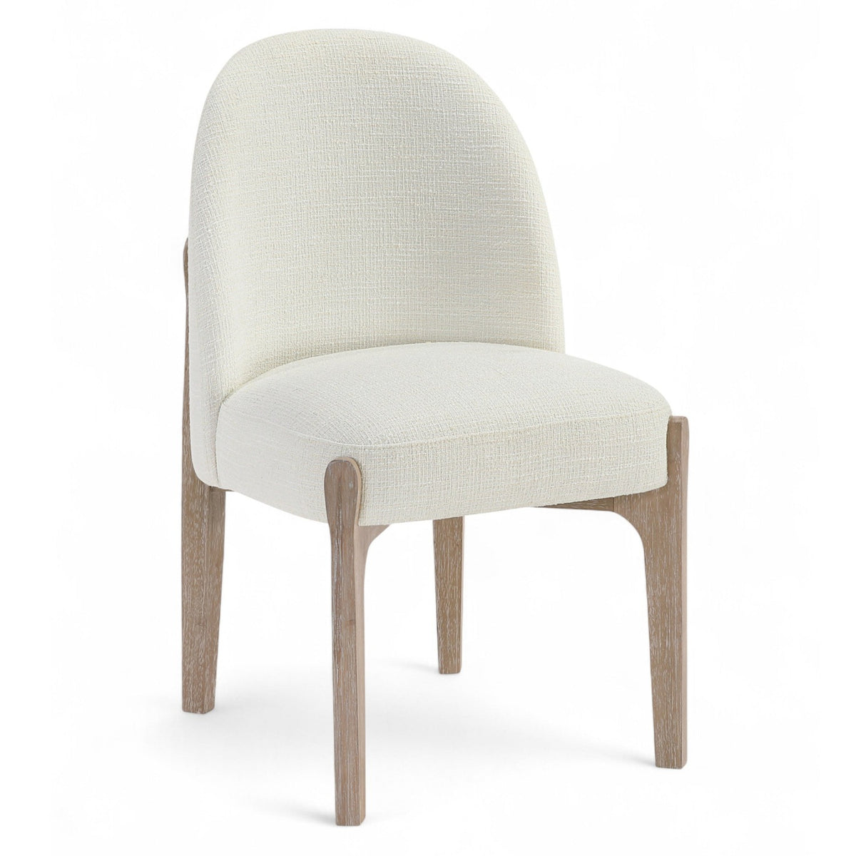 Torino Cream Fabric Upholstered Dining Chair, Set of 2 in natural finish, primary product view