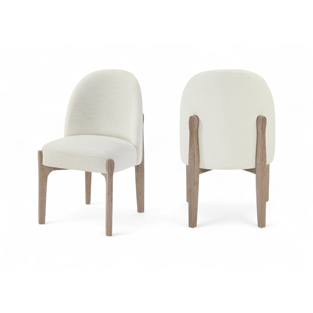 Torino Cream Fabric Upholstered Dining Chair Set of 2
