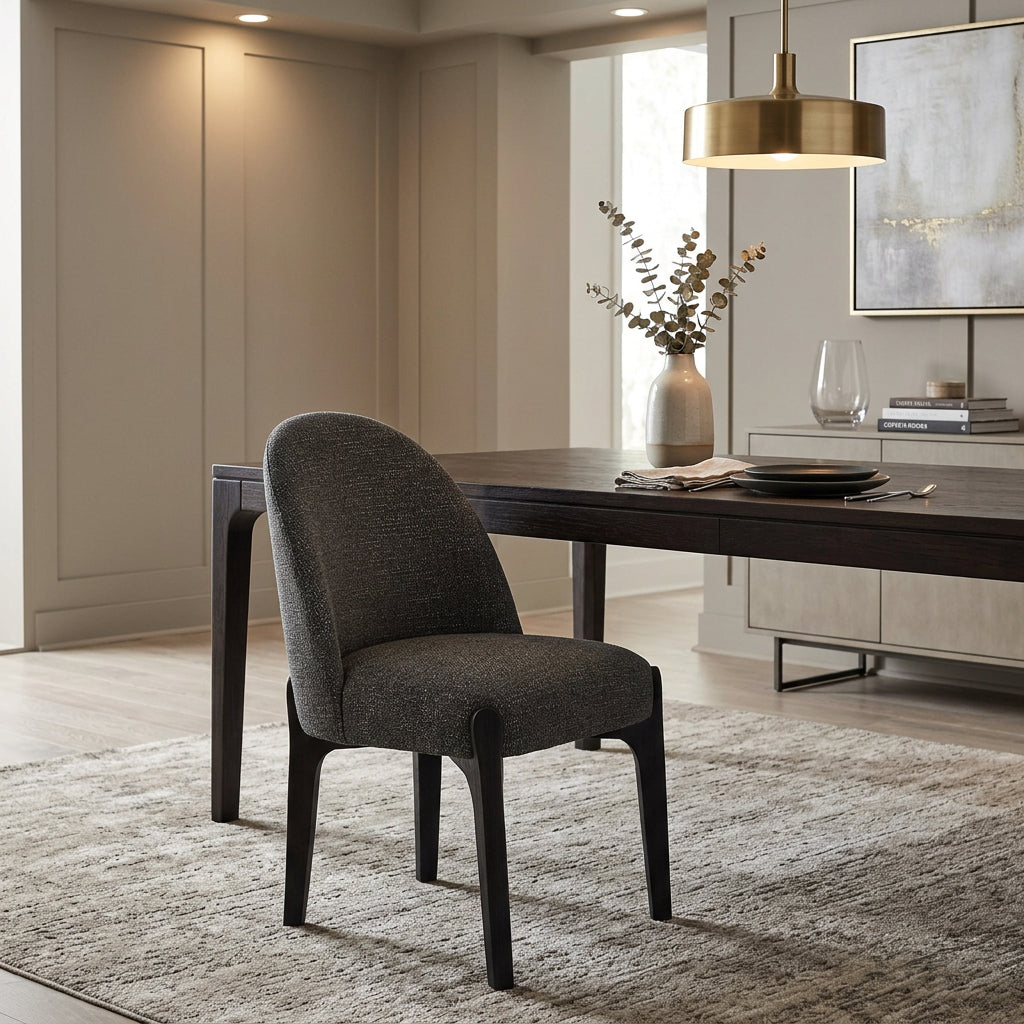 Torino Black Fabric Upholstered Dining Chair Set of 2