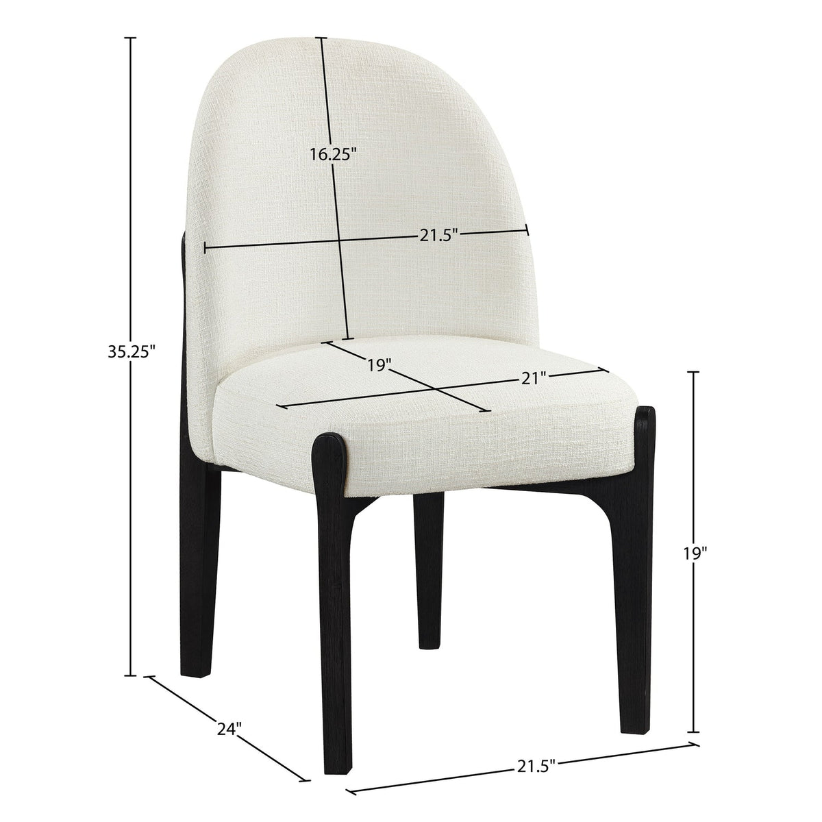 Torino Cream Fabric Upholstered Dining Chair Set of 2