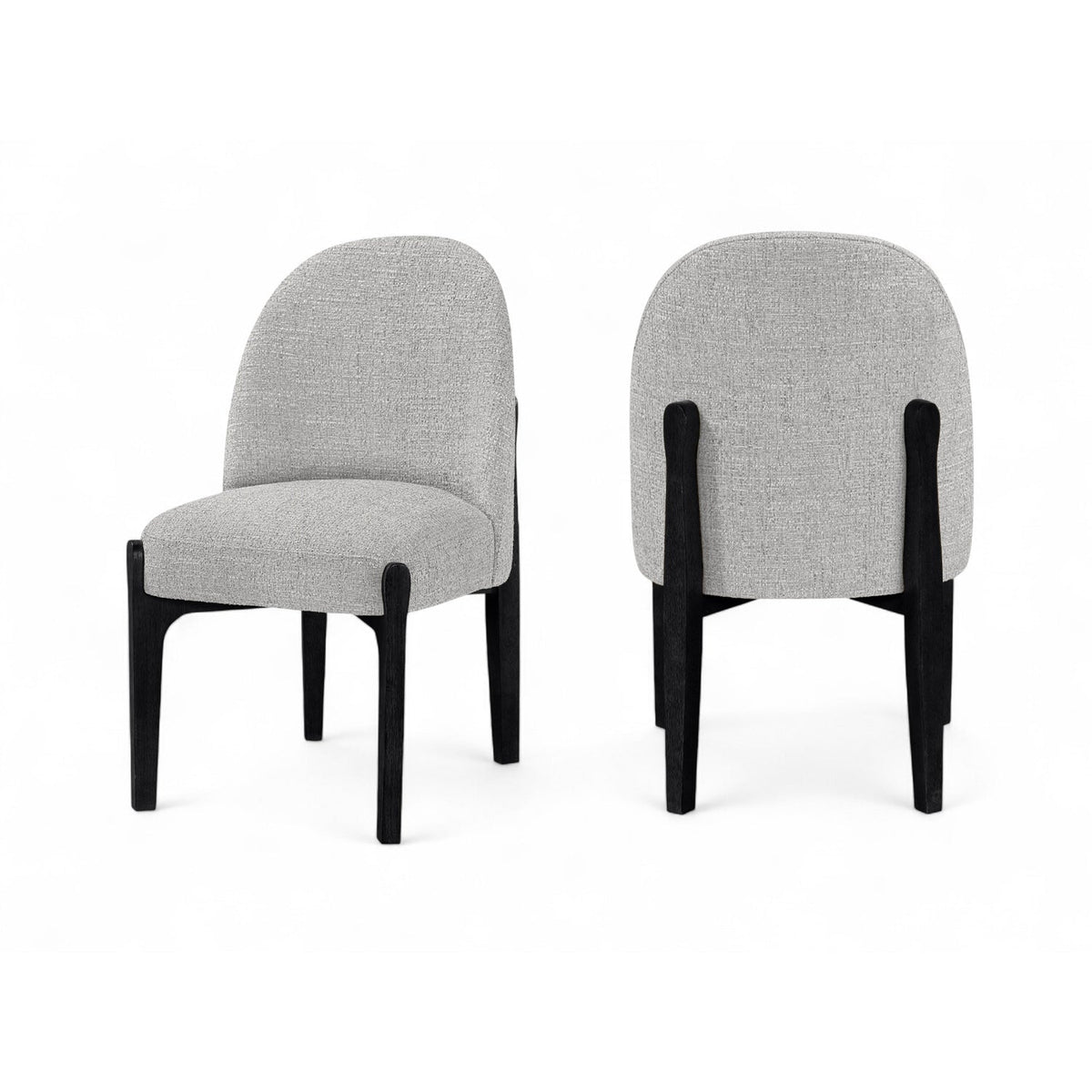 Torino Grey Fabric Upholstered Dining Chair Set of 2