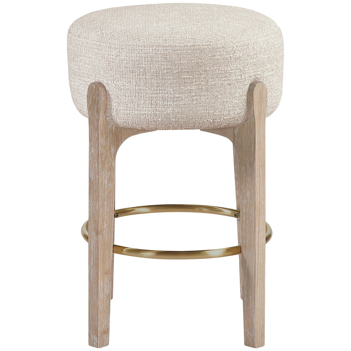 Torino Beige Fabric Upholstered Counter Stool Set of 2