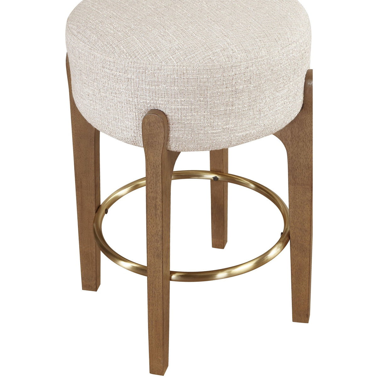 Torino Beige Fabric Upholstered Counter Stool Set of 2