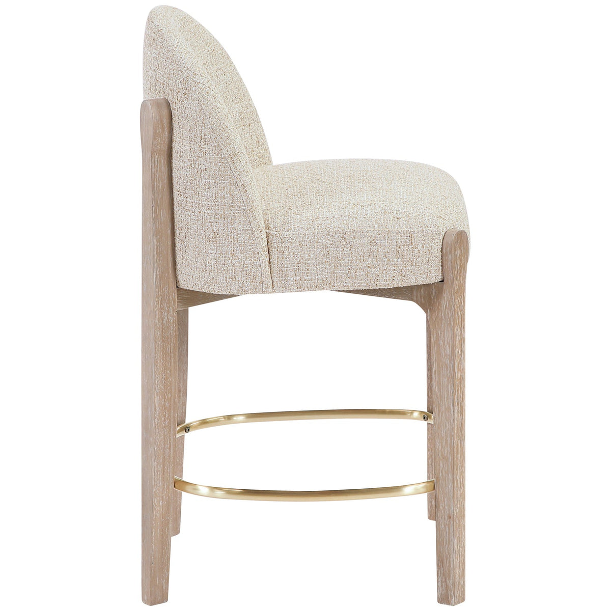 Torino Beige Fabric Upholstered Counter Stool Set of 2