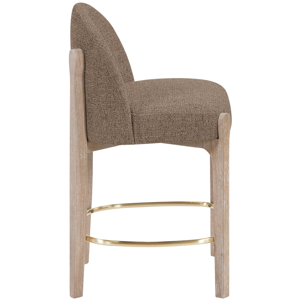 Torino Brown Fabric Upholstered Counter Stool Set of 2