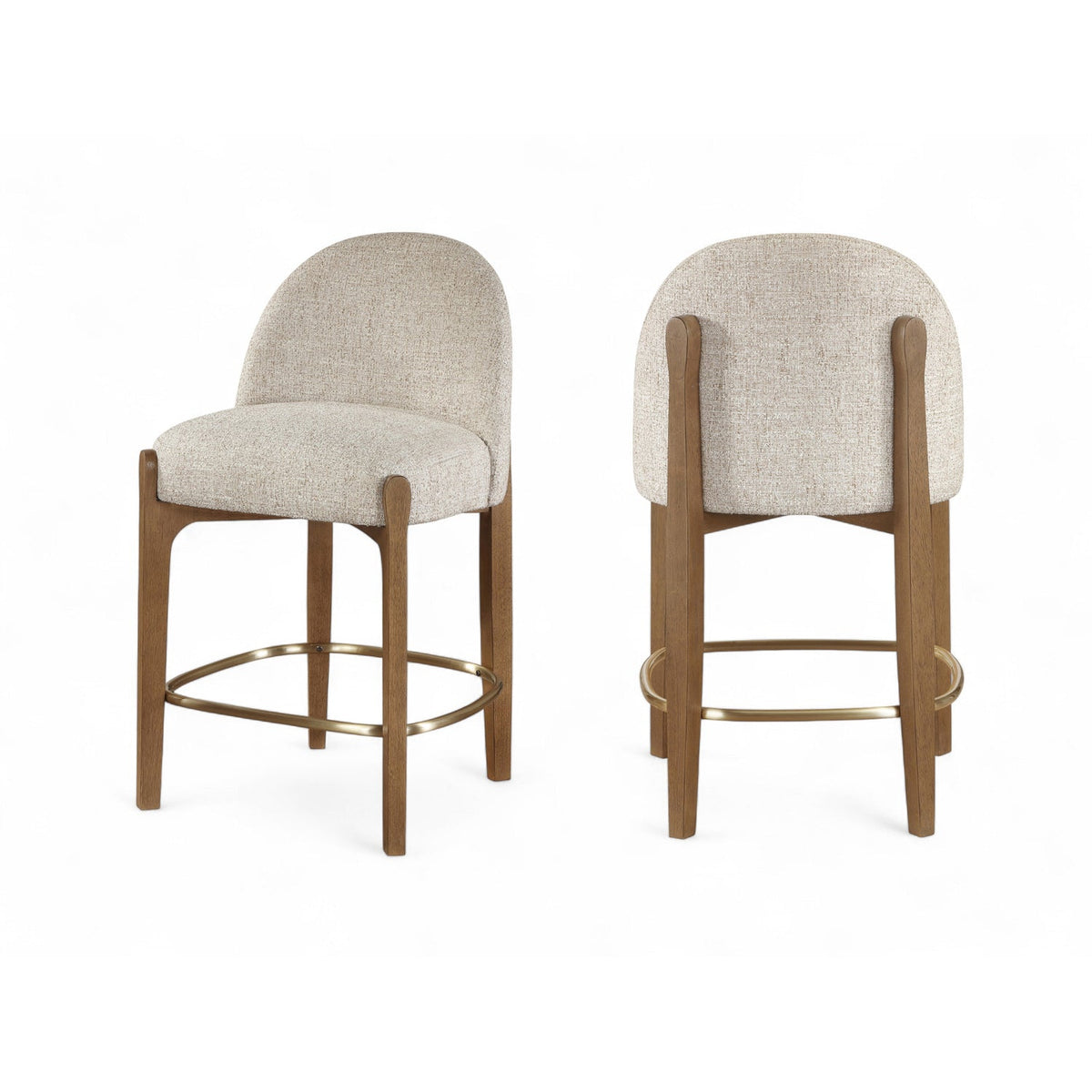 Torino Beige Fabric Upholstered Counter Stool Set of 2
