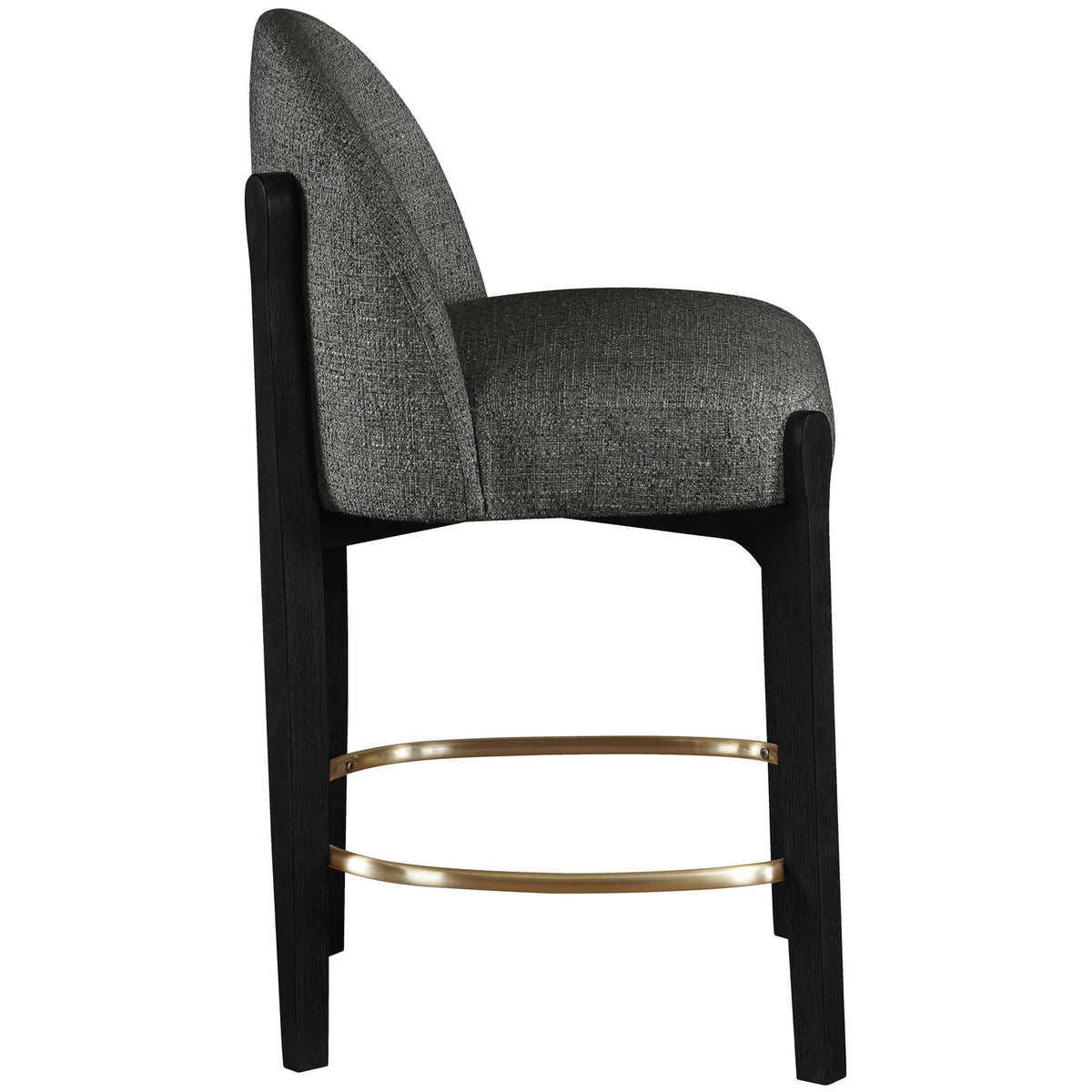 Torino Black Fabric Upholstered Counter Stool Set of 2