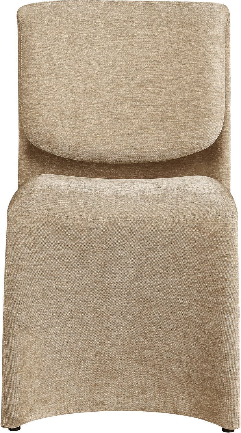 Slique Beige Performance Fabric Upholstered Dining Chair Set of 2