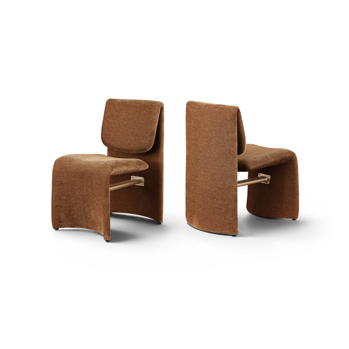 Slique Cognac Performance Fabric Upholstered Dining Chair Set of 2