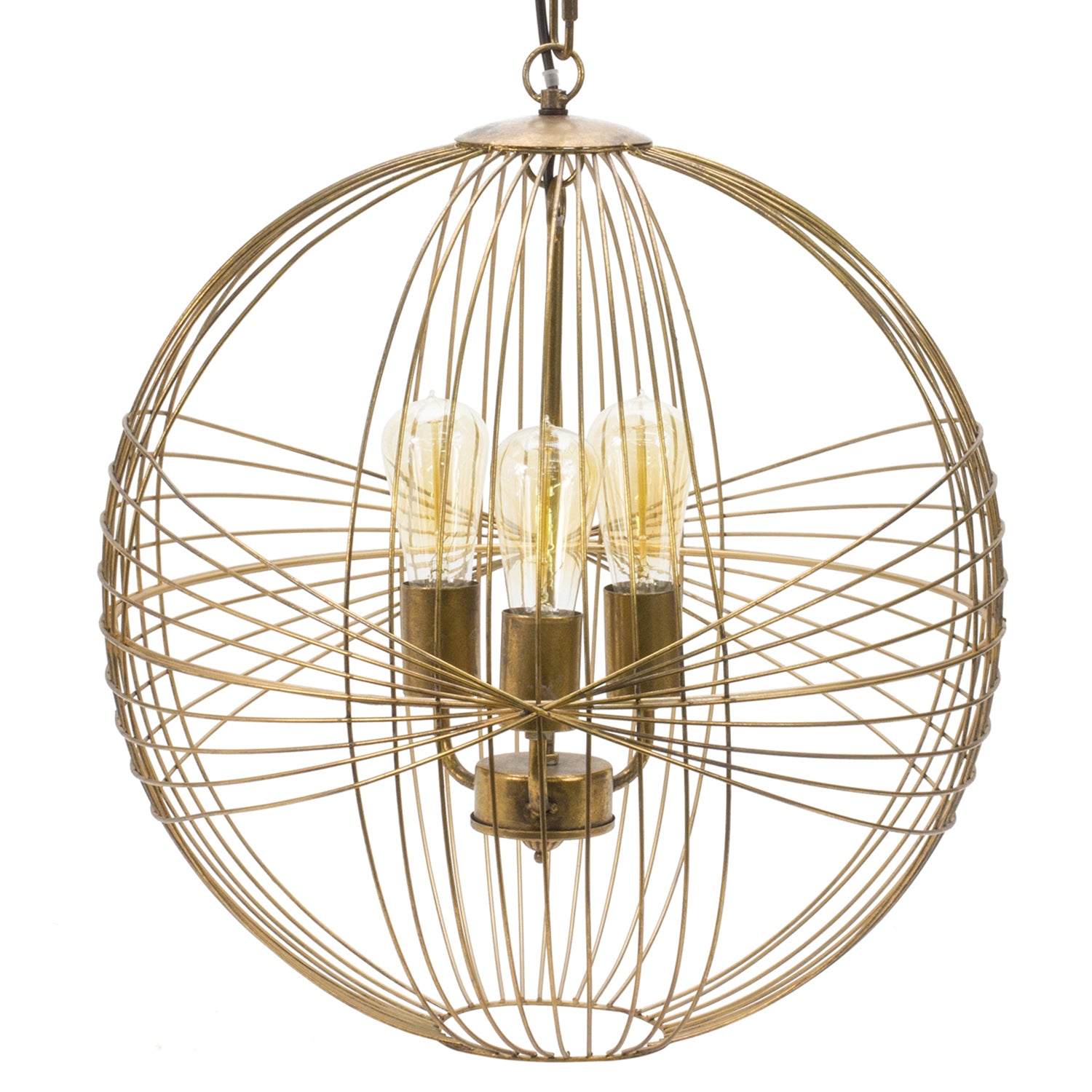 Intricate Metal Sphere Hanging Lamp
