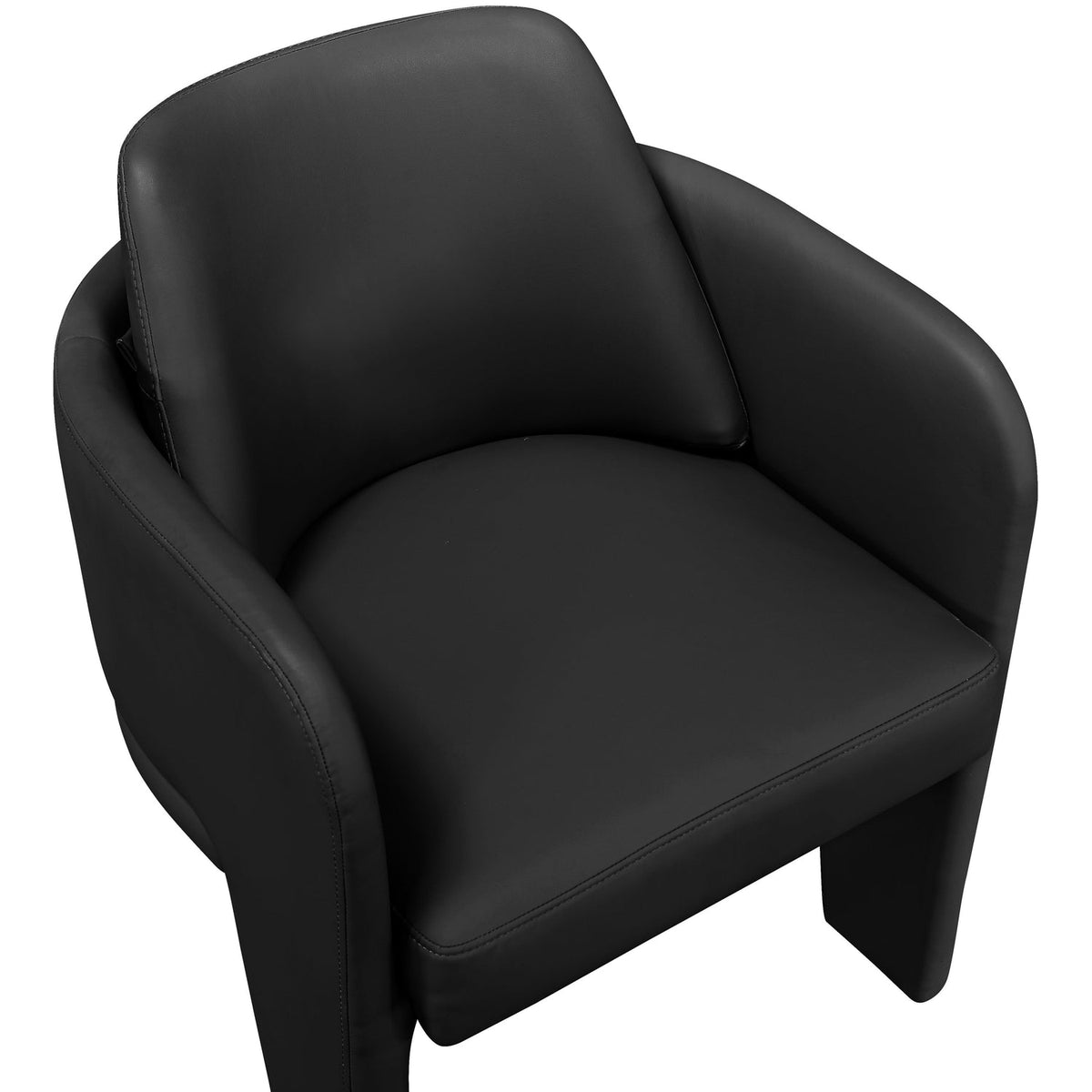 Vanda Black Vegan Leather Upholstered Dining Chair Set of 2