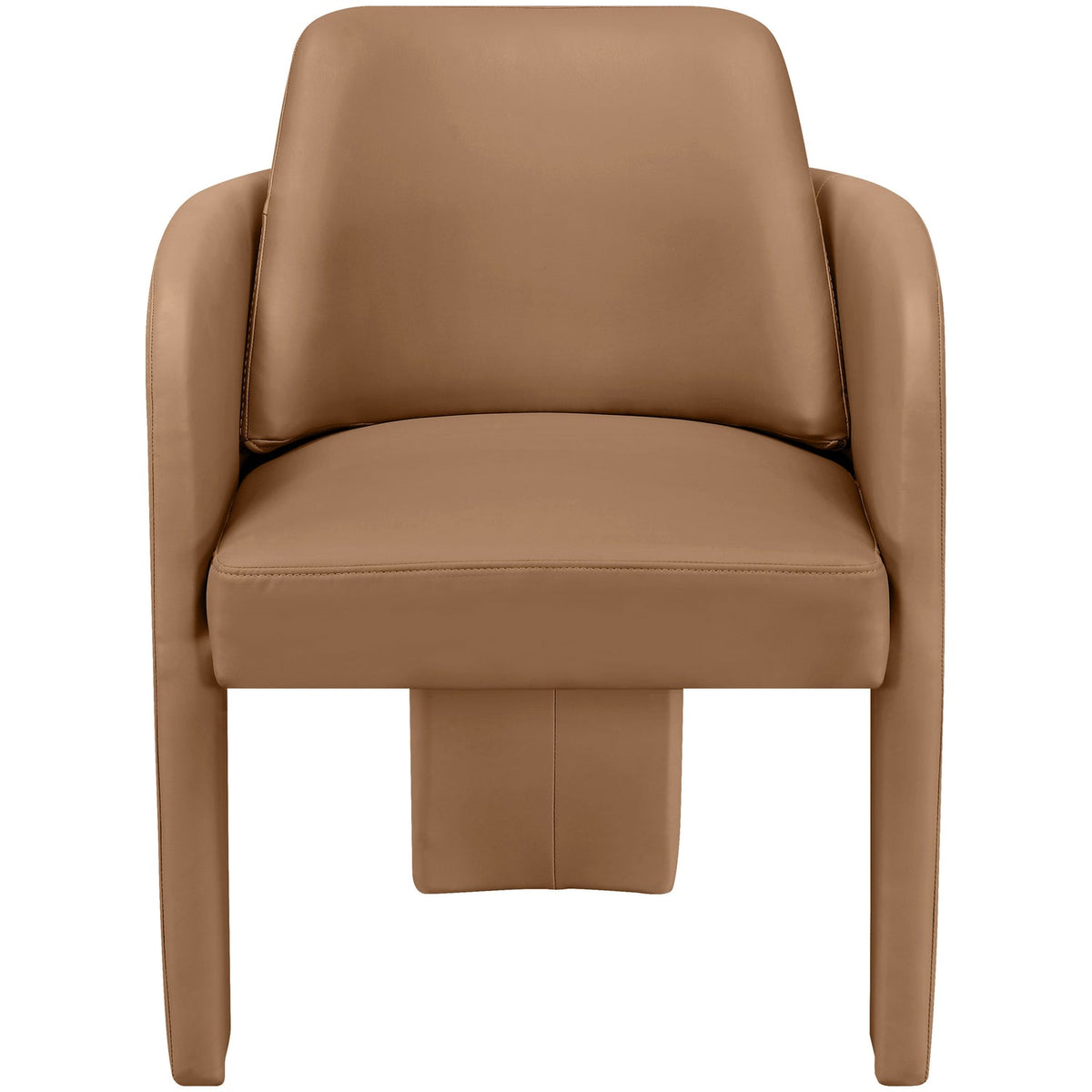 Vanda Cognac Vegan Leather Upholstered Dining Chair Set of 2