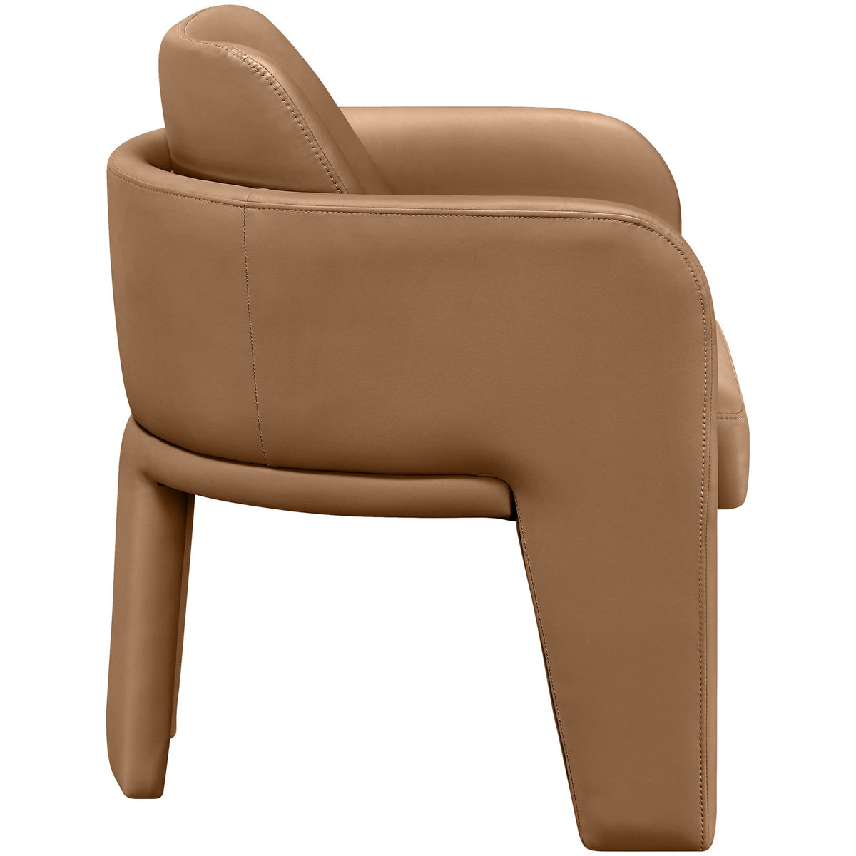 Vanda Cognac Vegan Leather Upholstered Dining Chair Set of 2