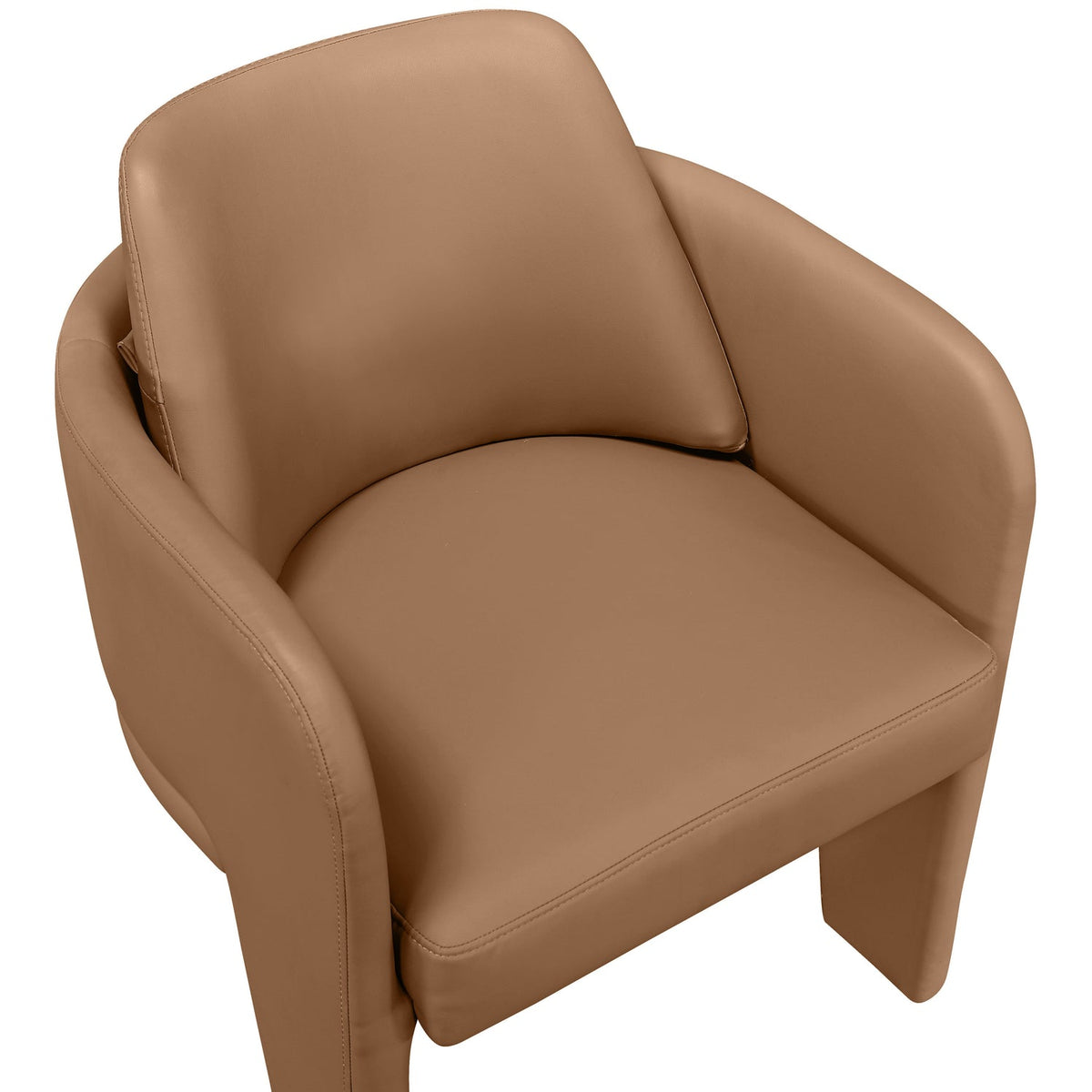 Vanda Cognac Vegan Leather Upholstered Dining Chair Set of 2