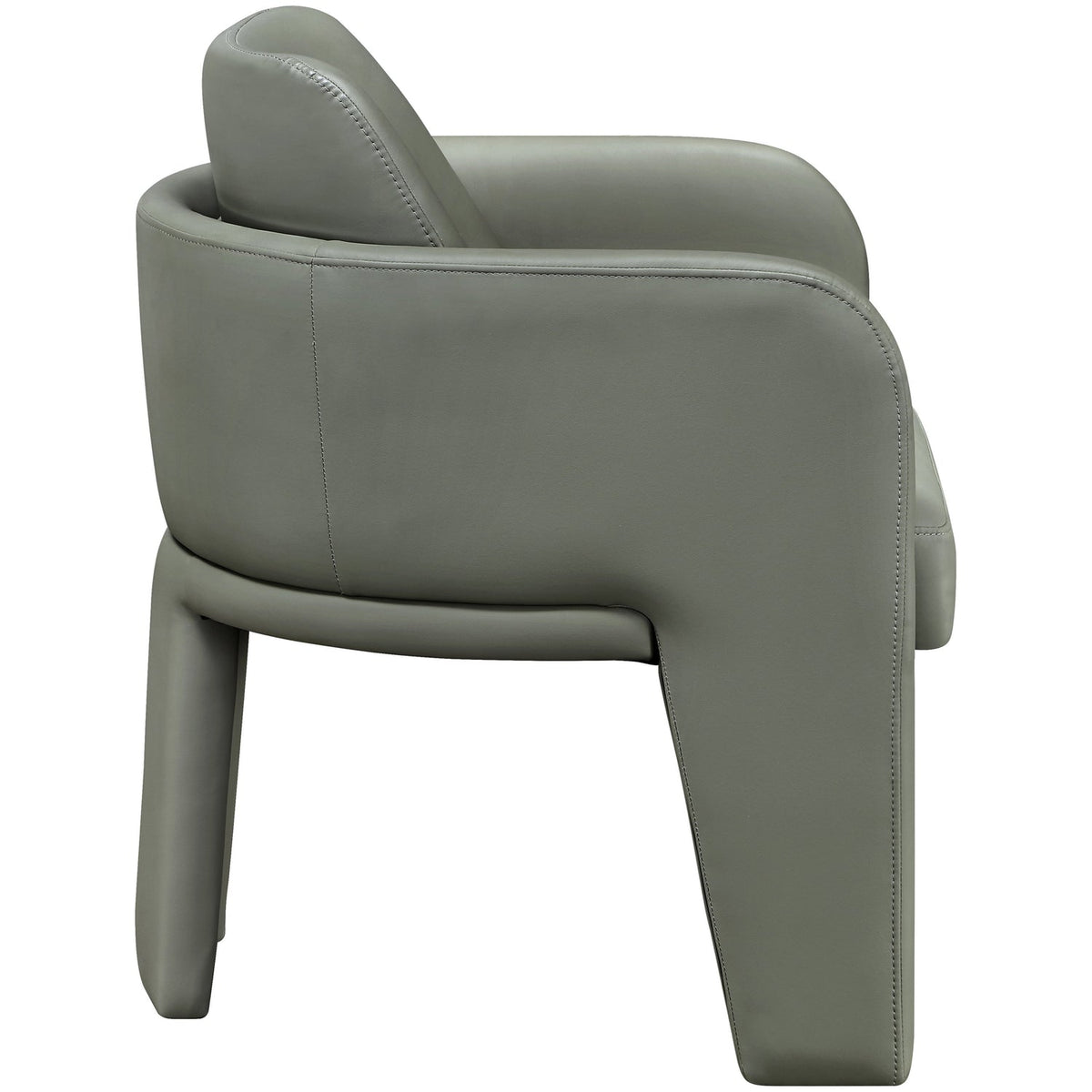 Vanda Olive Vegan Leather Upholstered Dining Chair Set of 2