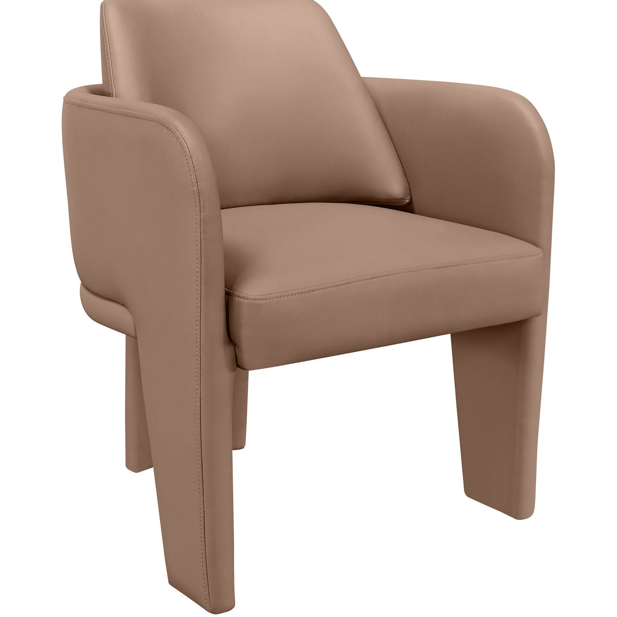 Vanda Tan Vegan Leather Upholstered Dining Chair Set of 2