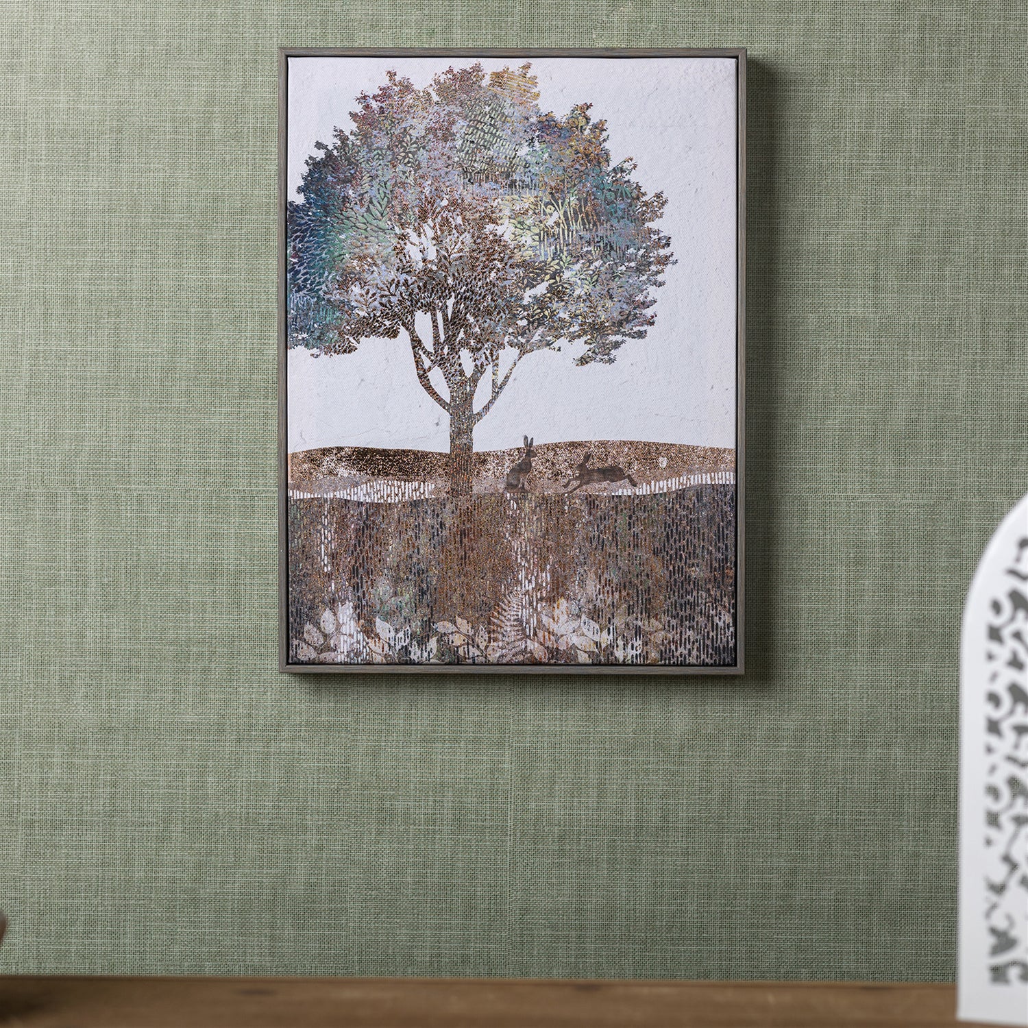 Framed Tree and Rabbit Print