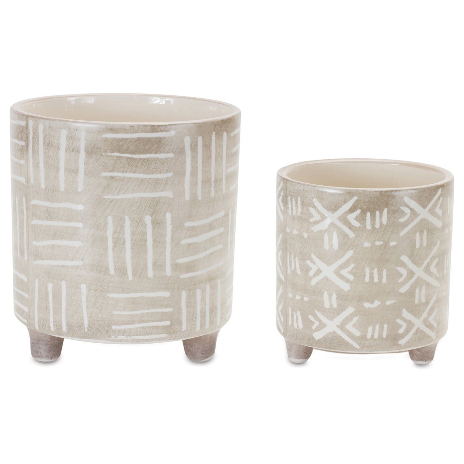 Footed Stone Planter Set of 2