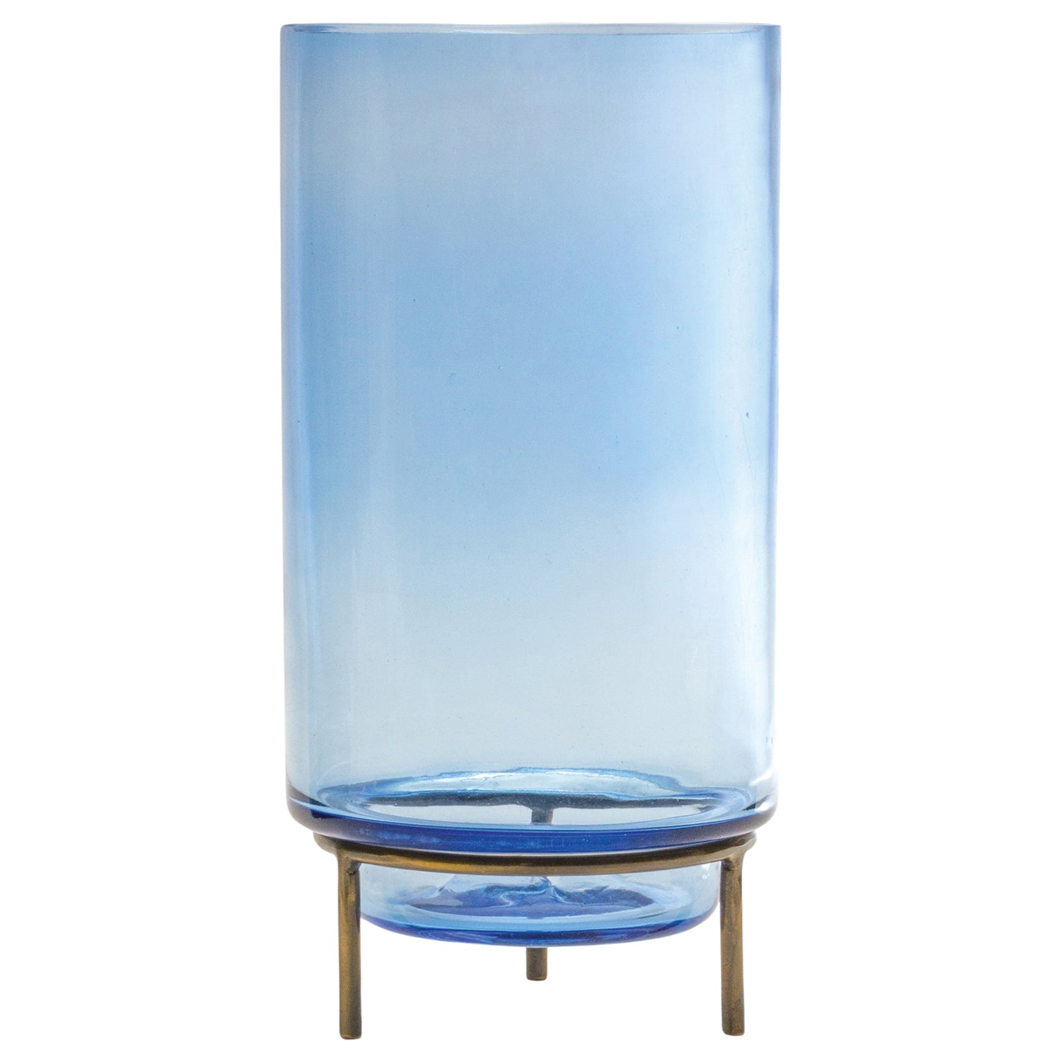 Glass Vase with Metal Stand