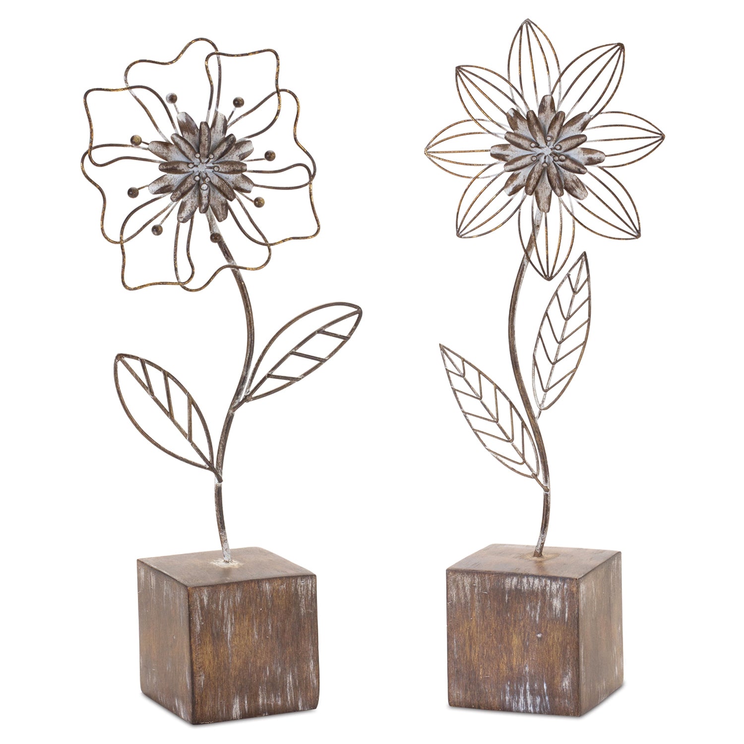 Metal Floral Decor Set of 2