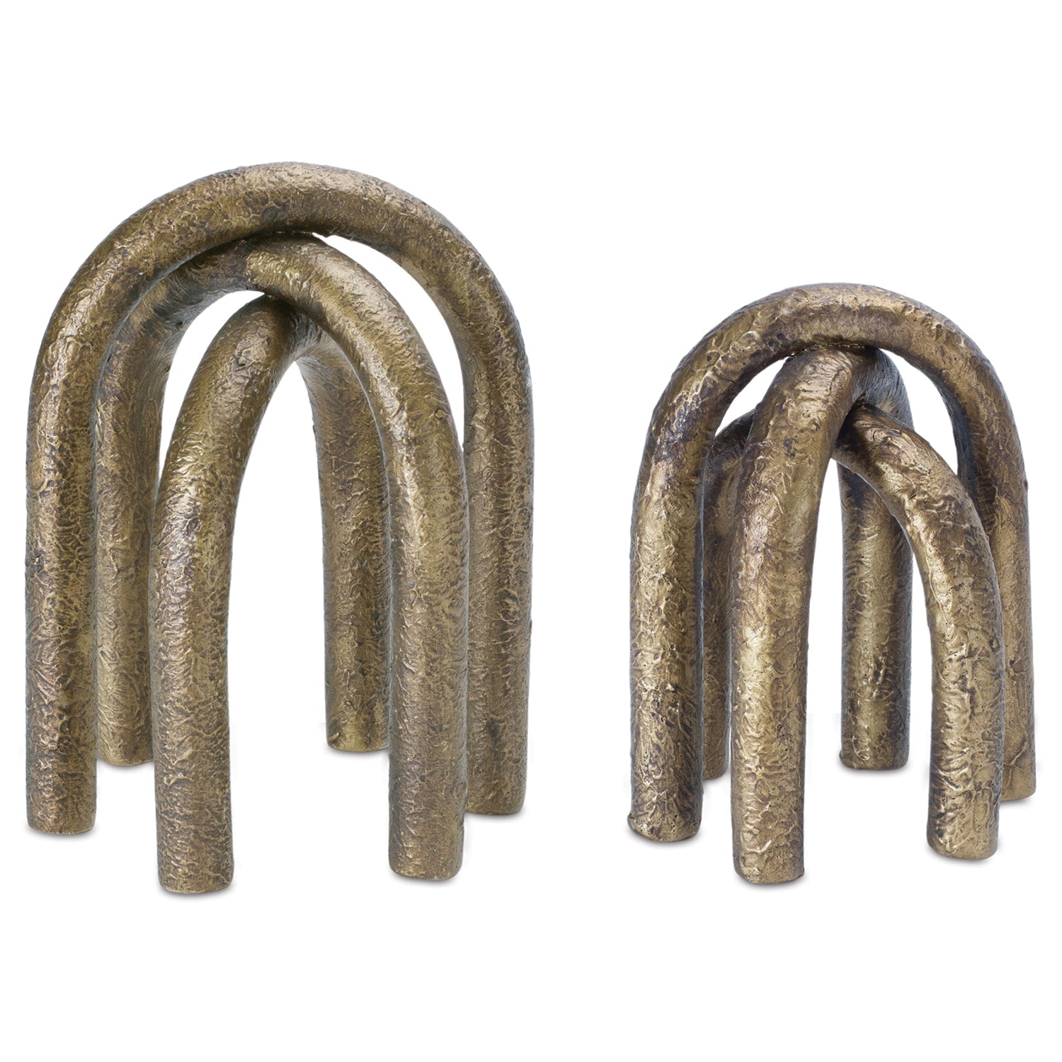 Modern Metal Arches Sculpture Set of 2