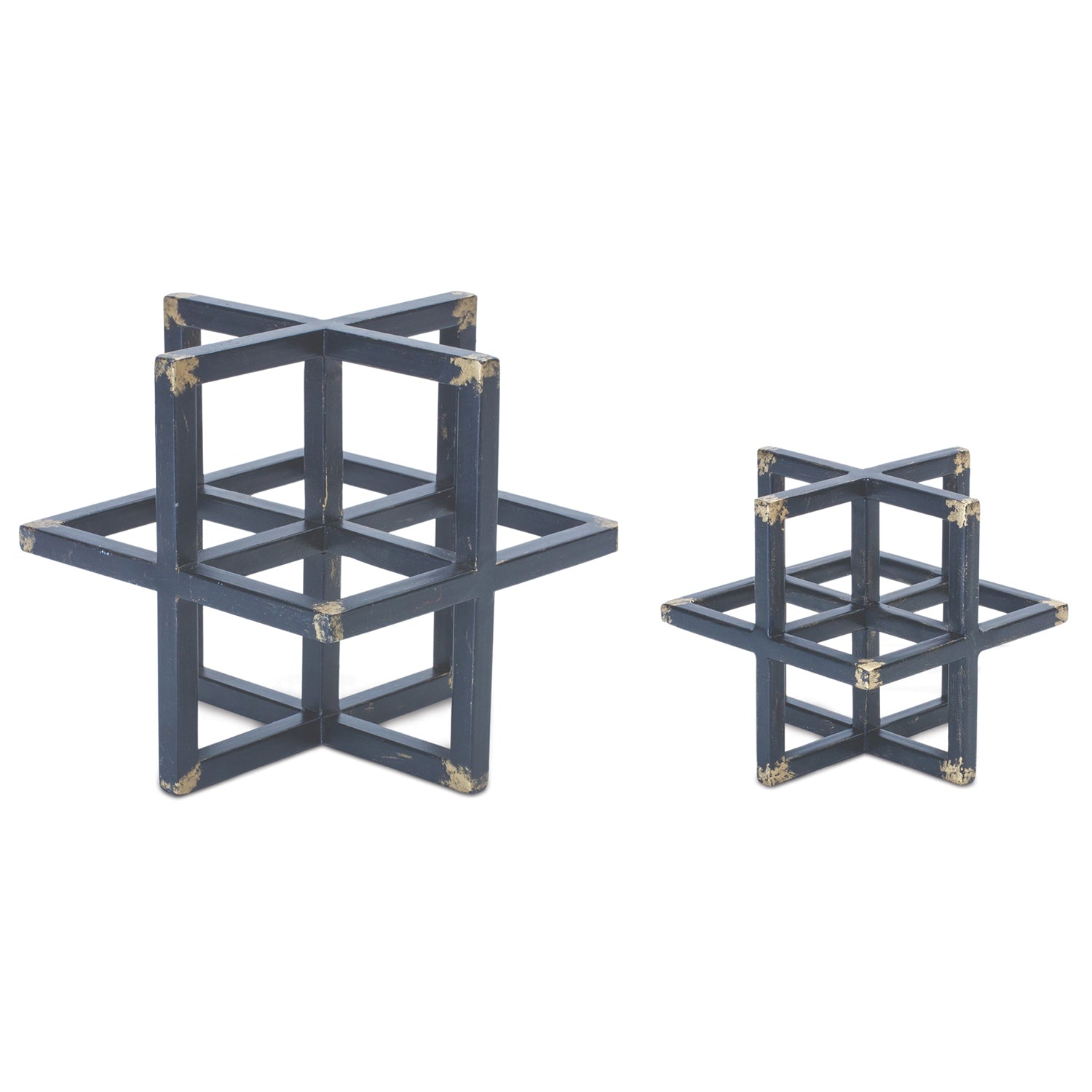Modern Metal Star Sculpture Set of 2