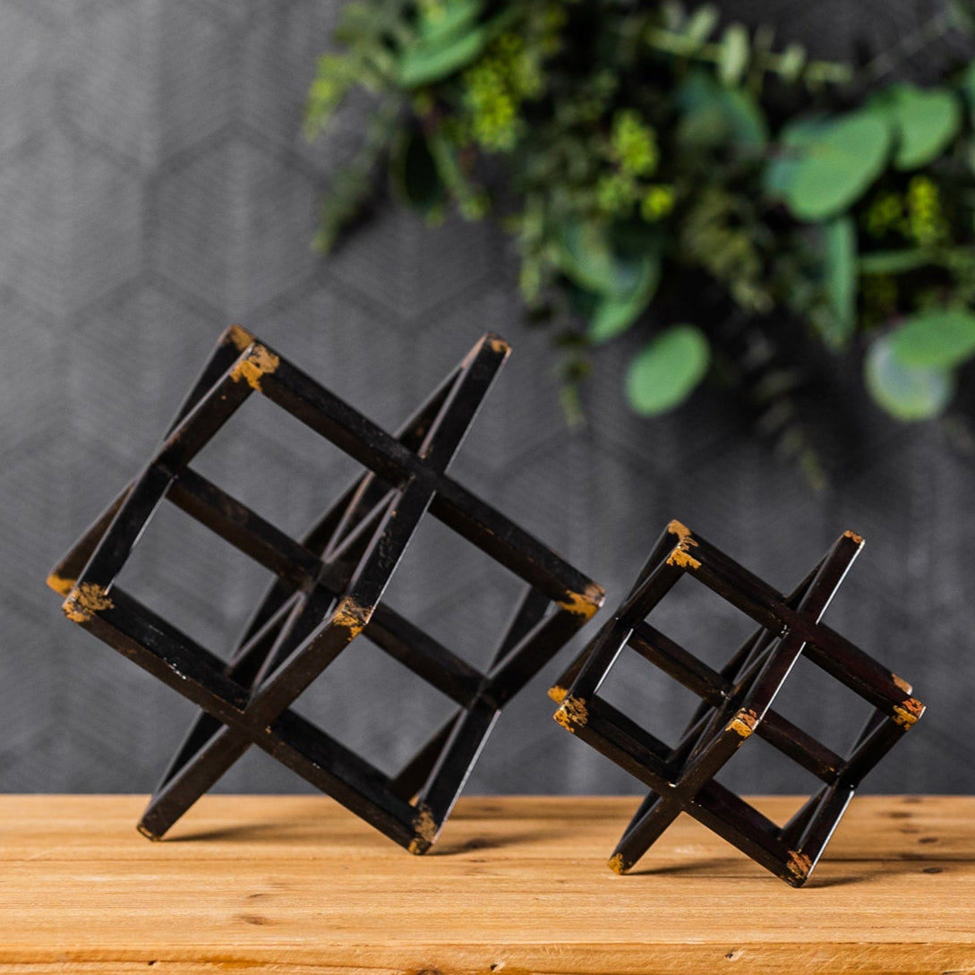 Modern Metal Star Sculpture Set of 2