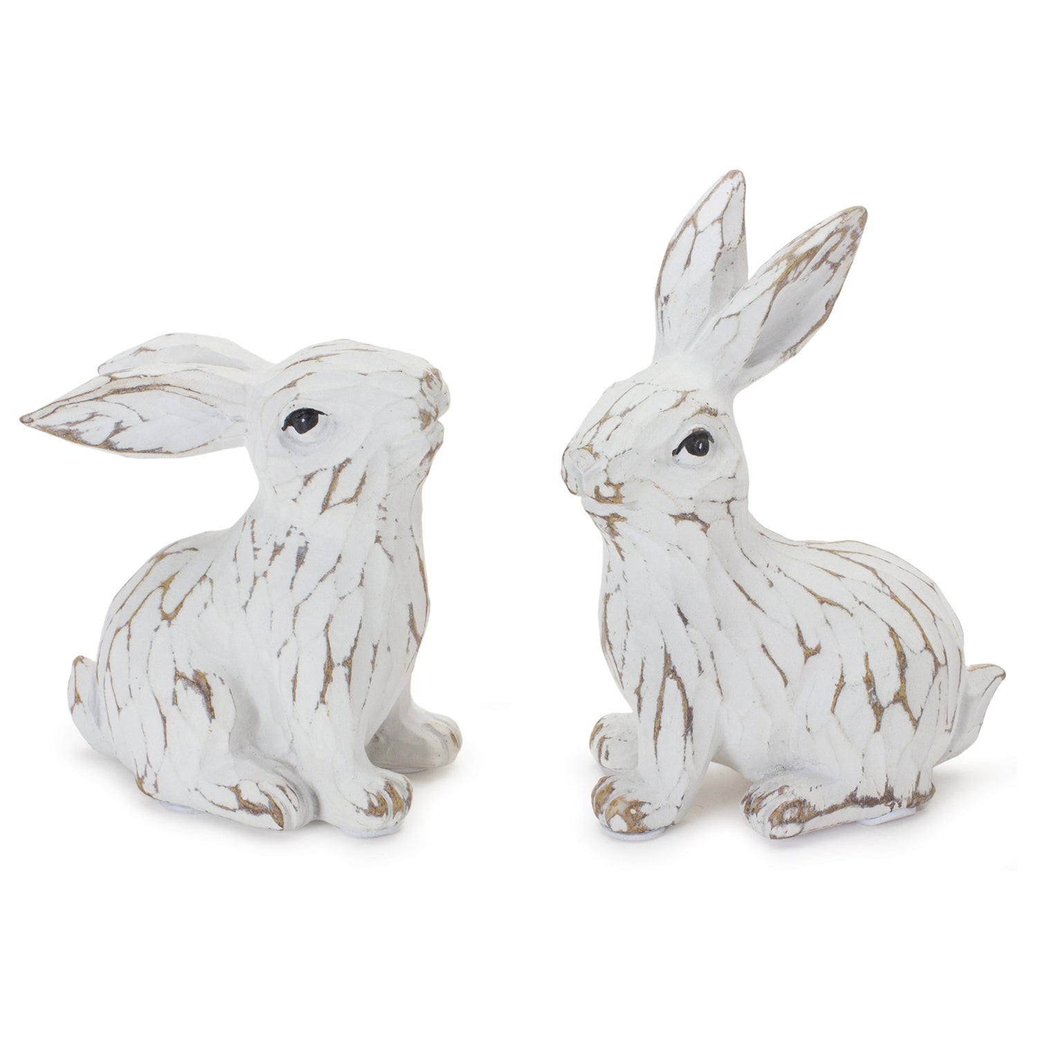 Carved Bunny Figurine Set of 6