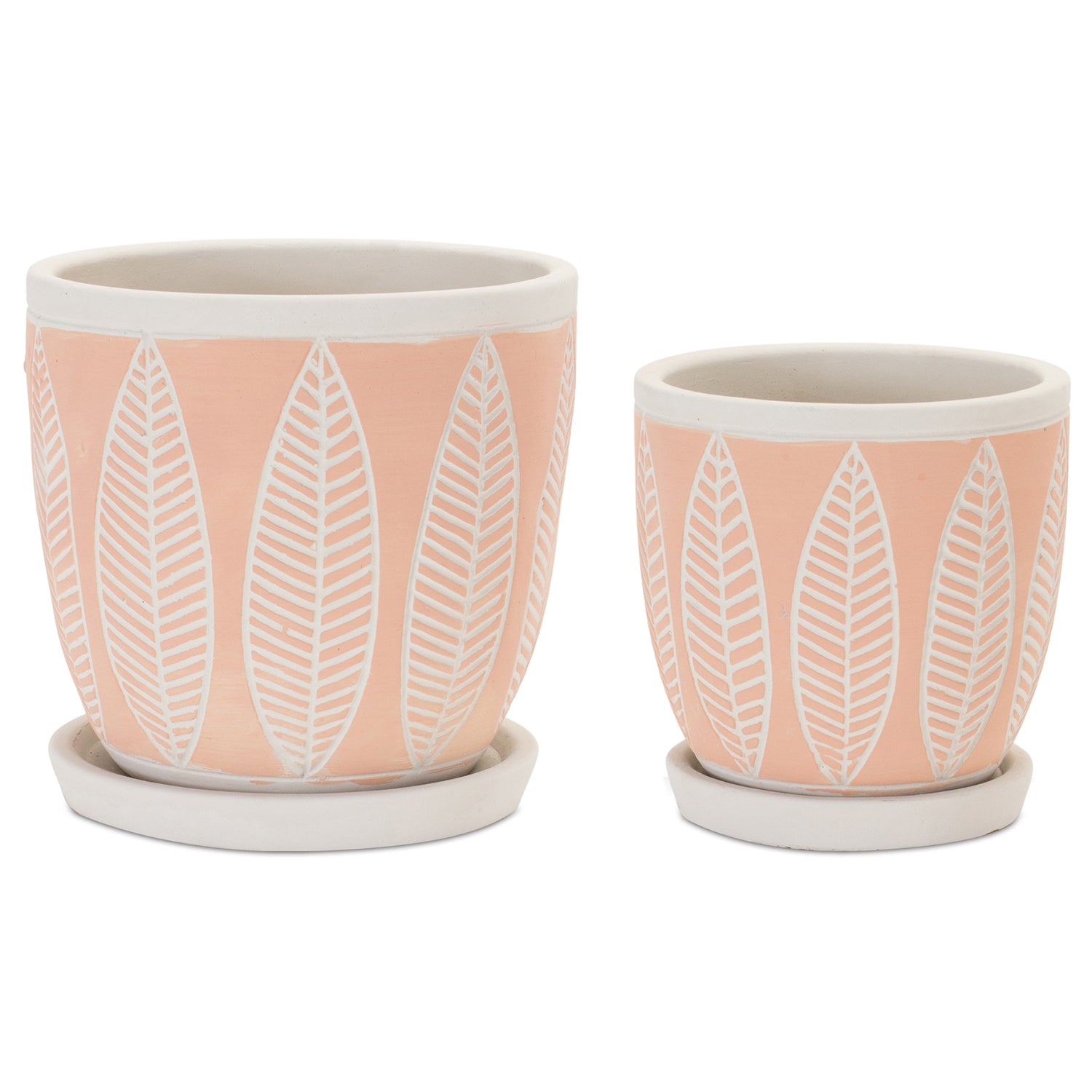 Stone Planter with Plate Set of 2