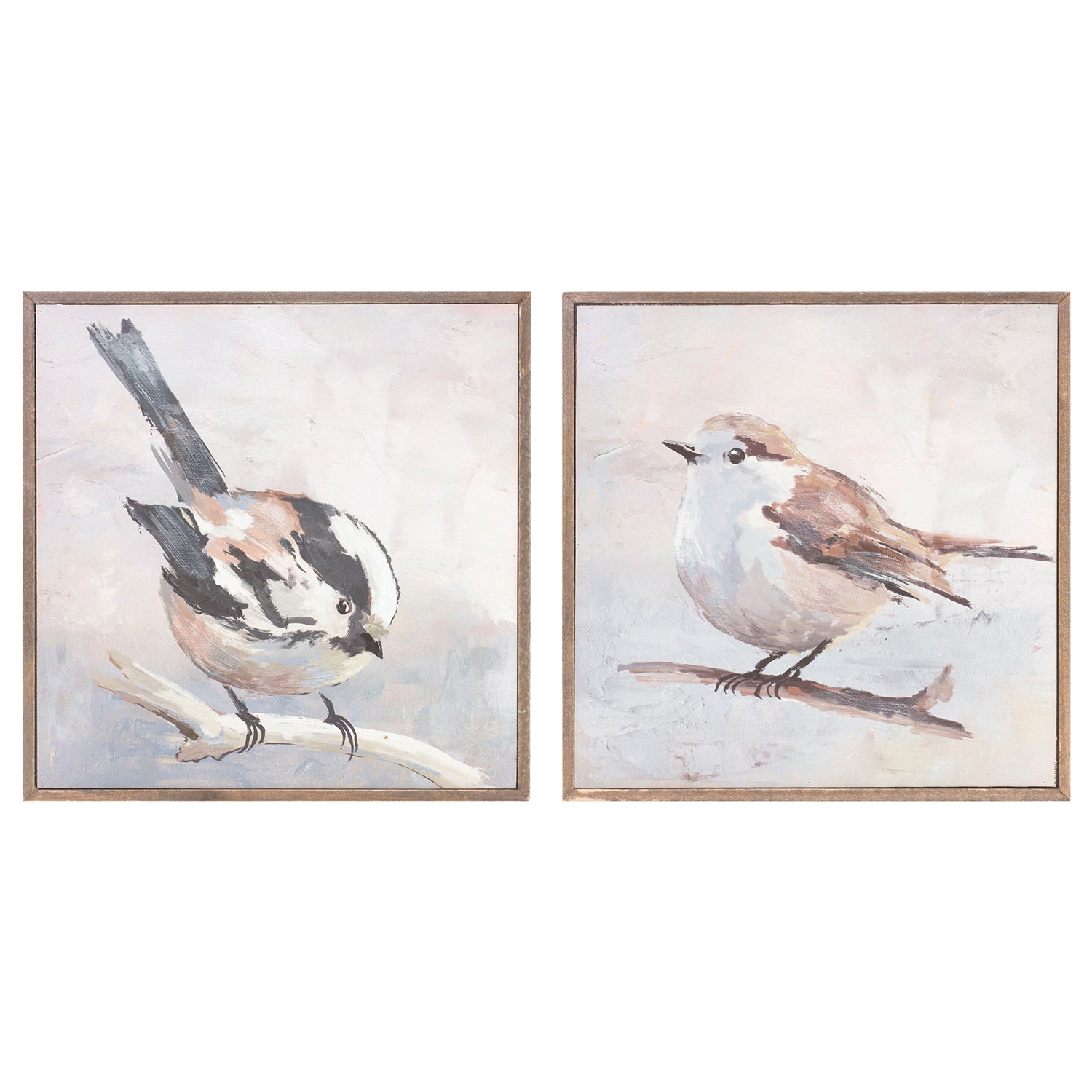 Framed Bird Canvas Block Set of 2