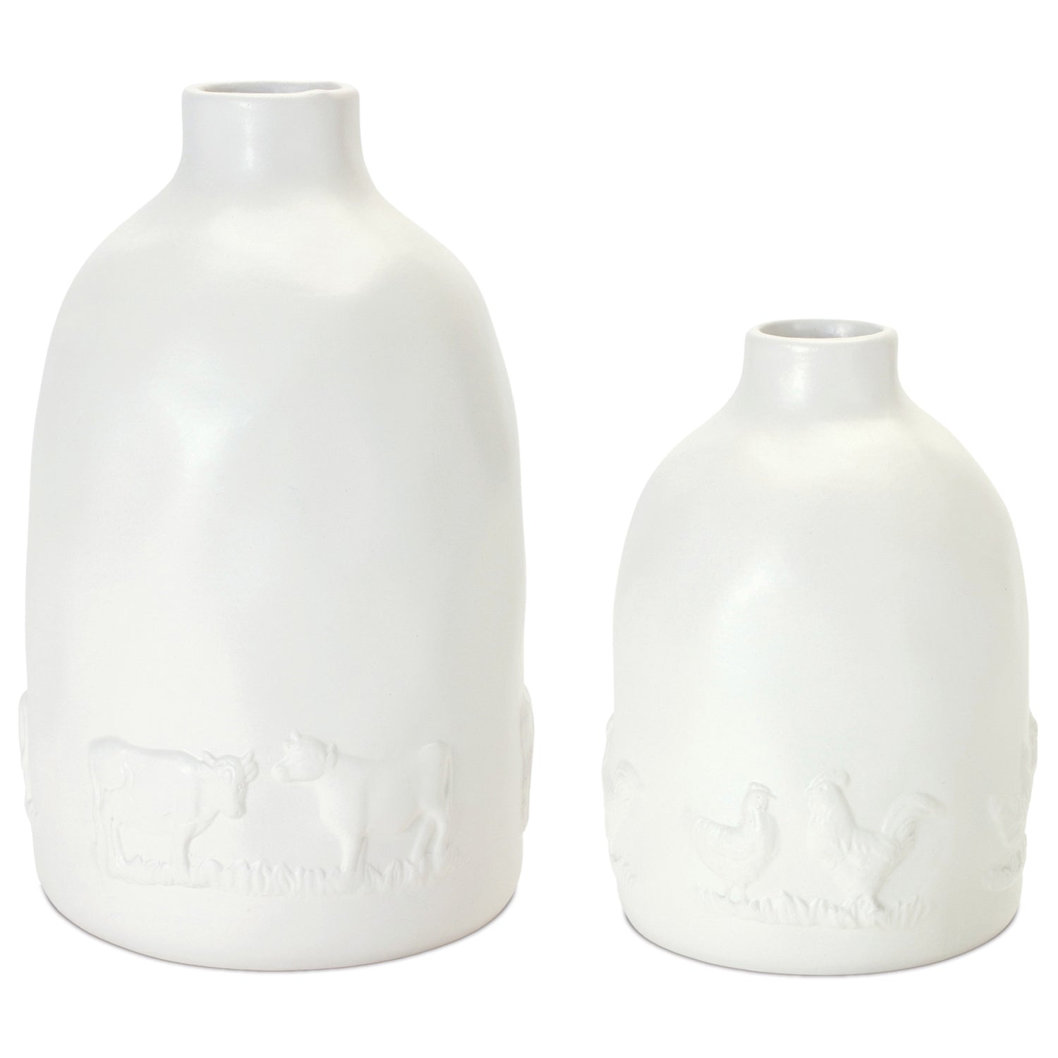 Ceramic Farm Animal Vase Set of 2