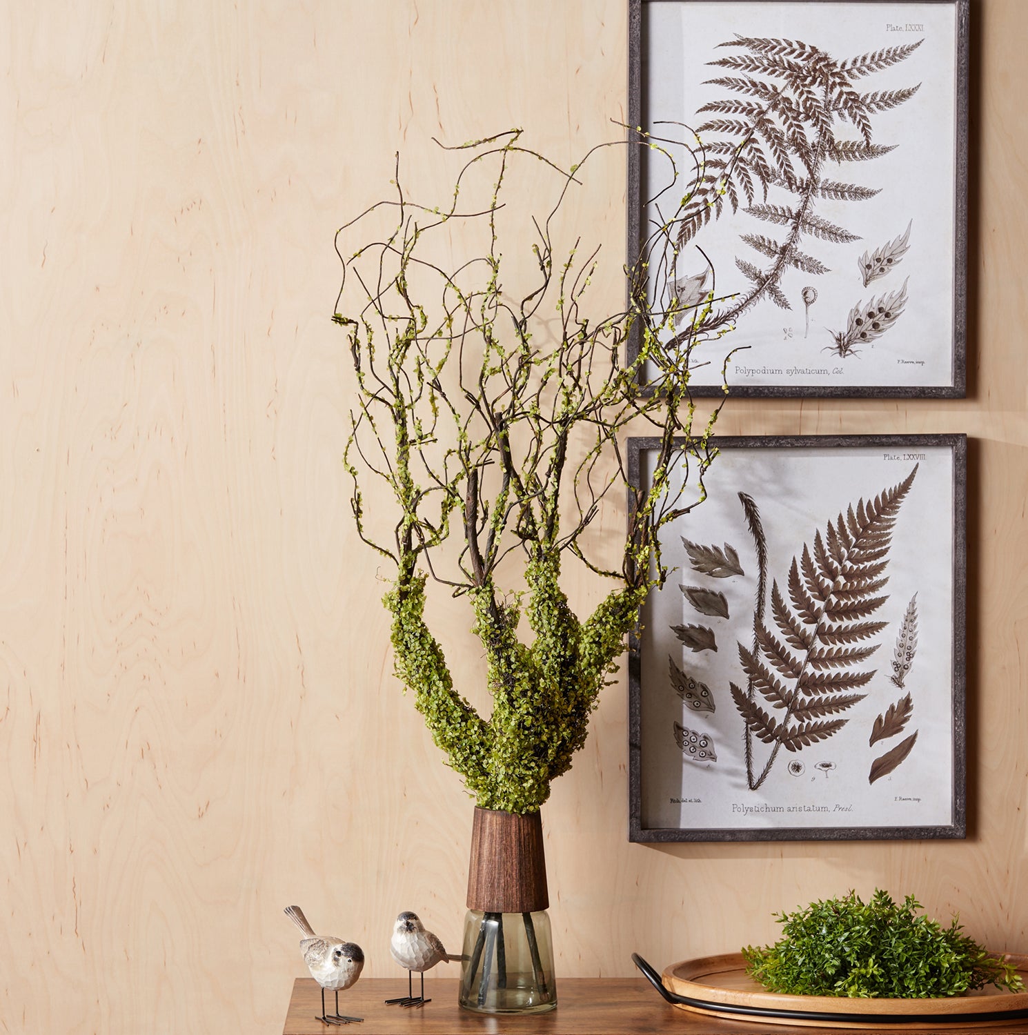 Moss Foliage Vine Branch Set of 2